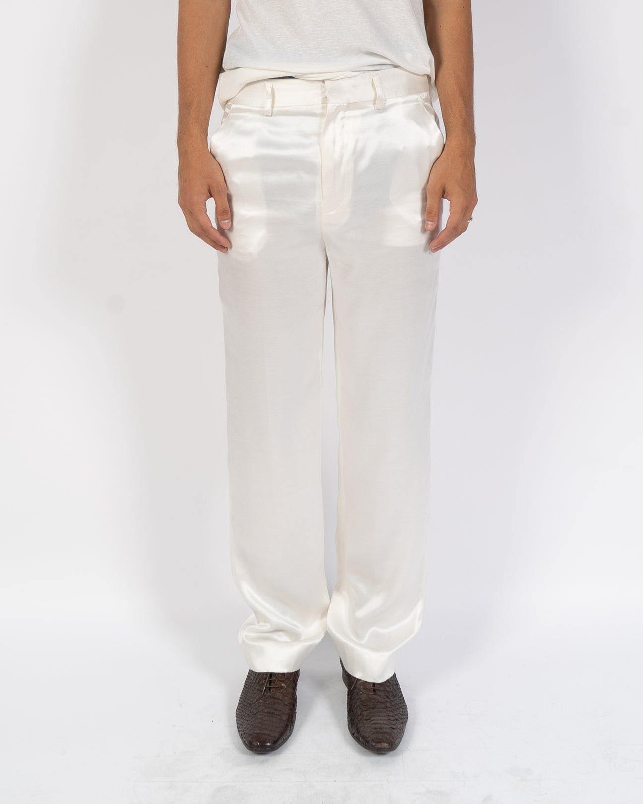 Haider Ackermann SS14 Ivory Silk Trousers Size US 30 / EU 46 - 1 Thumbnail