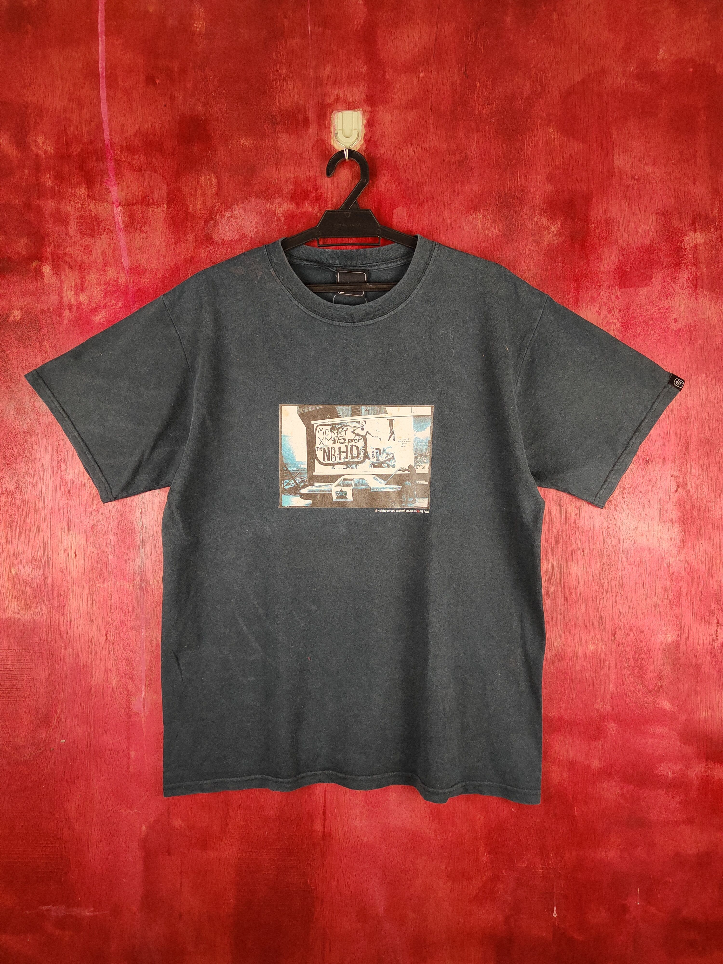 image of Neighborhood Dark Blue Faded Short Sleeve T-Shirt S684, Men's (Size Large)