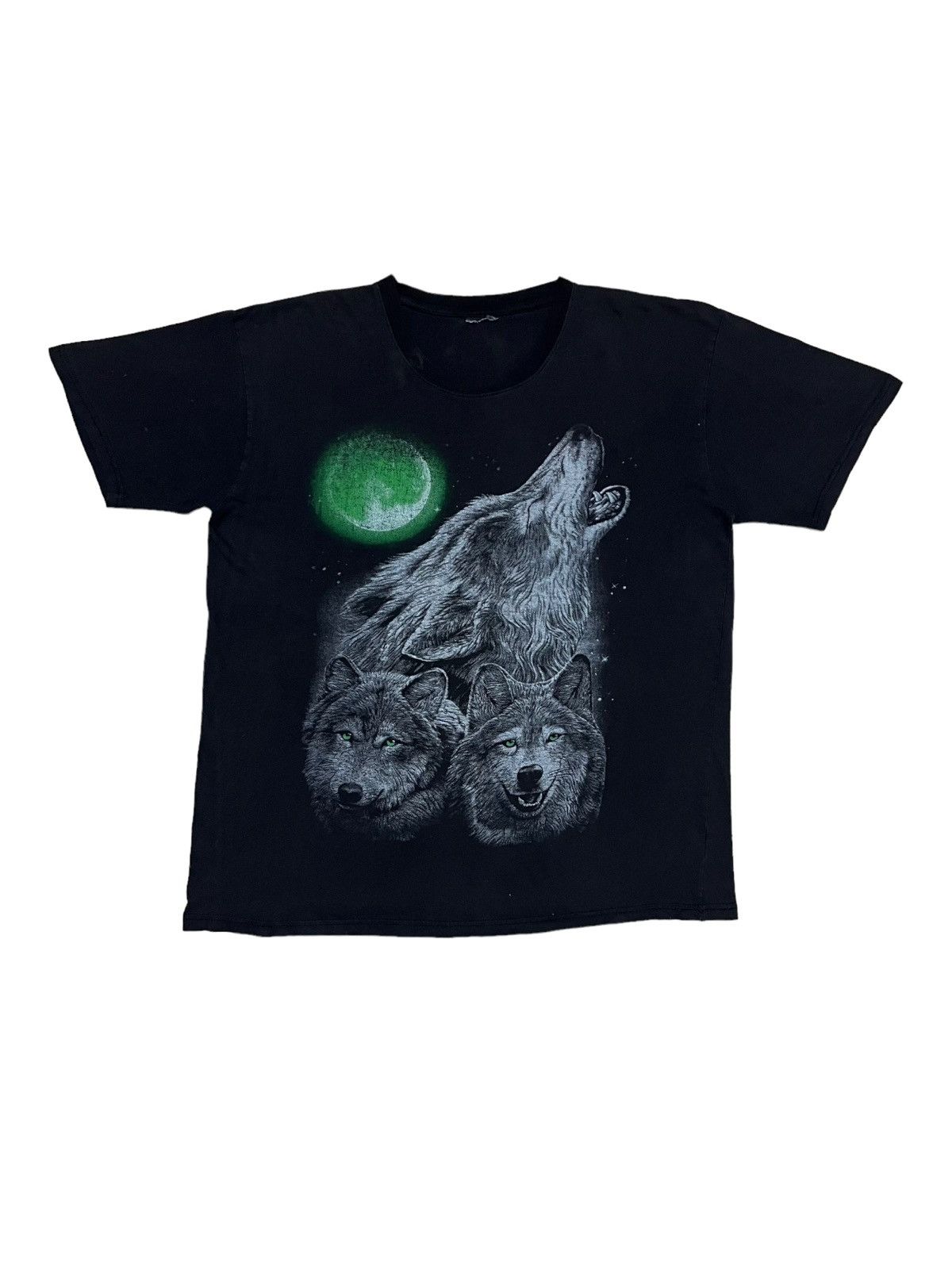 Vintage Vintage Tee Three Wolf Wild In Hallowen Night Tee Size US L / EU 52-54 / 3 - 1 Thumbnail