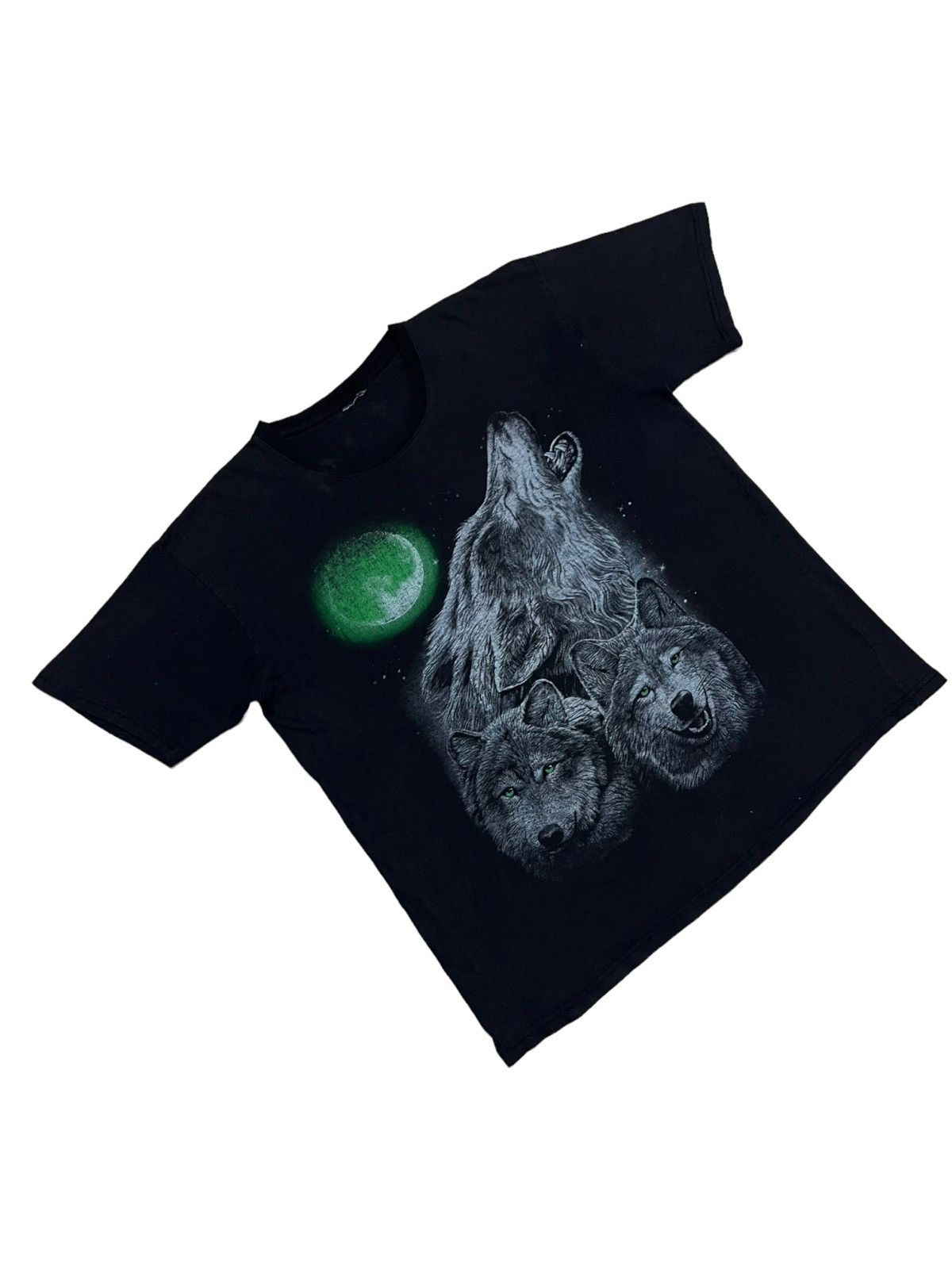 Vintage Vintage Tee Three Wolf Wild In Hallowen Night Tee Size US L / EU 52-54 / 3 - 2 Thumbnail