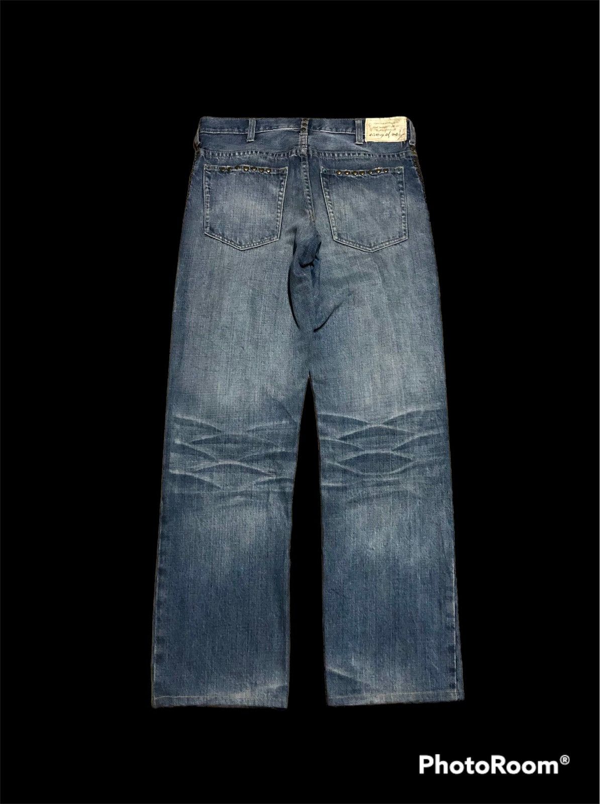 Japanese Brand STUDDED⚡️⚡️WASHED BLUE DENIM BY TRIM CO LTD Size US 30 / EU 46 - 2 Thumbnail
