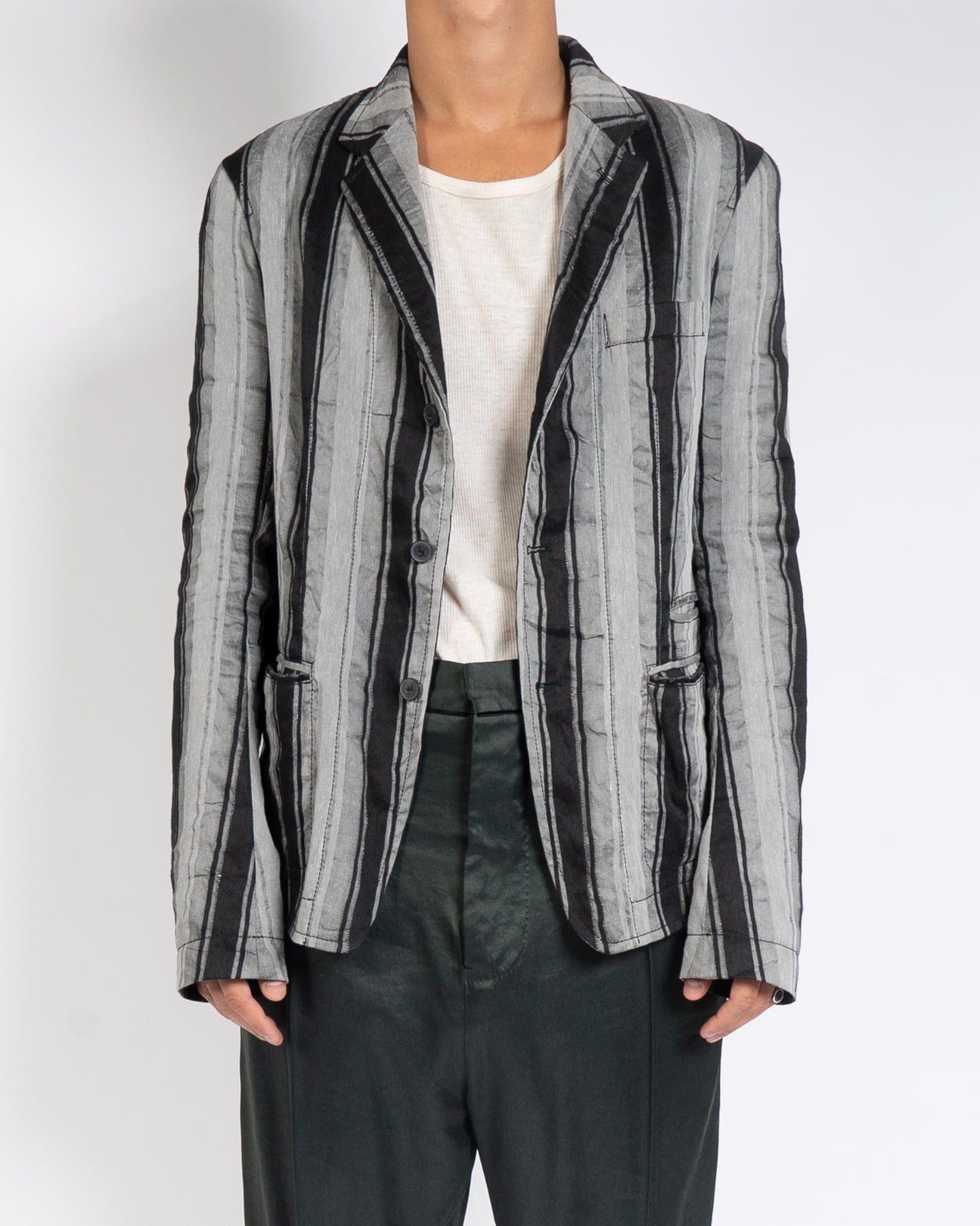Haider Ackermann SS17 Casual Vertige Striped Blazer Sample Size US S / EU 44-46 / 1 - 1 Thumbnail