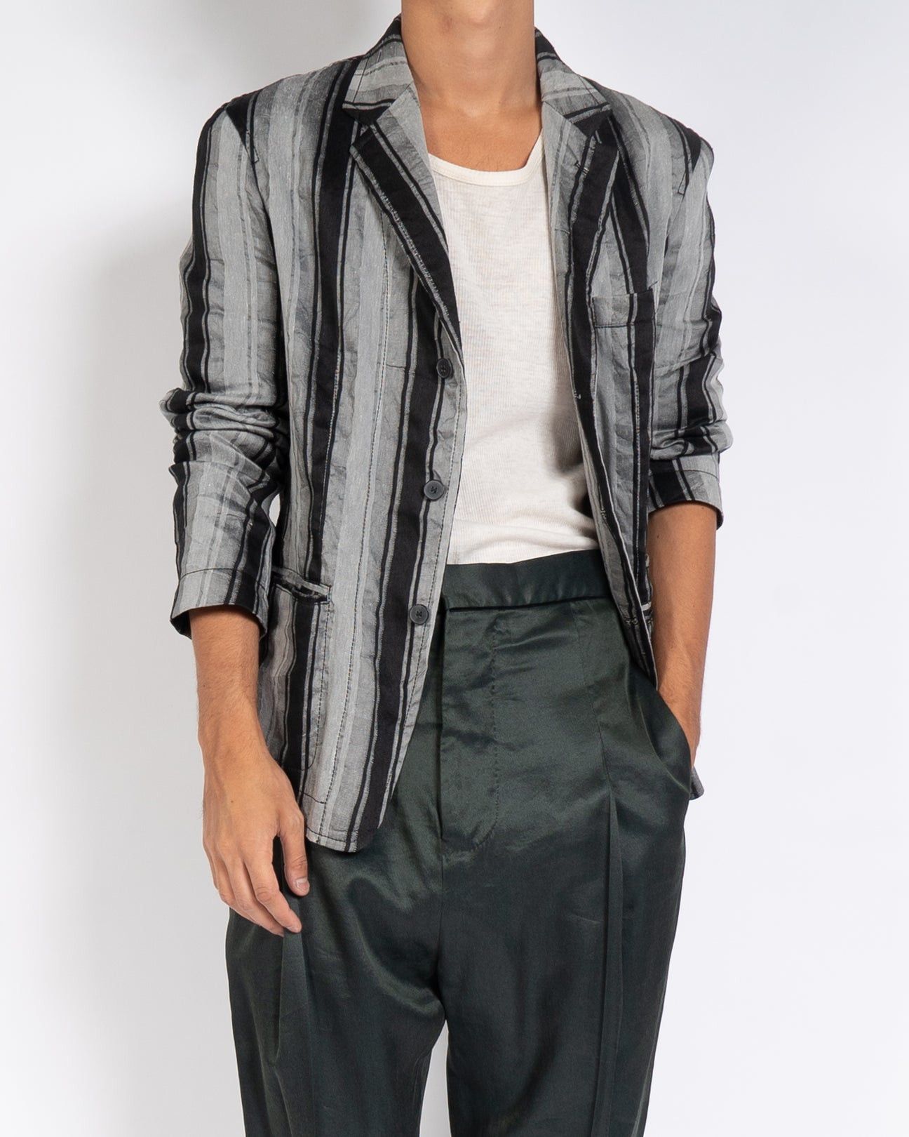 Haider Ackermann SS17 Casual Vertige Striped Blazer Sample Size US S / EU 44-46 / 1 - 4 Thumbnail