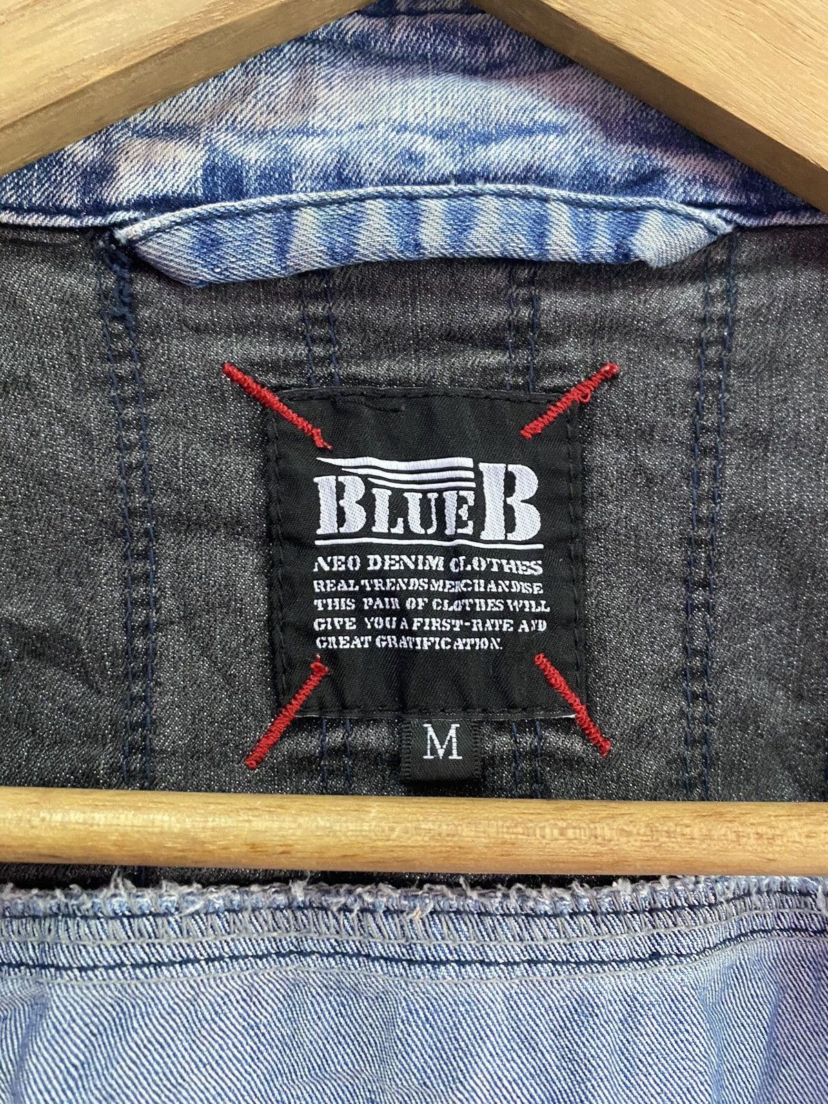 Blue Blue Japan VINTAGE BLUE B DIRTY PAINTER SPLASH MOTO JACKET Size US S / EU 44-46 / 1 - 7 Thumbnail