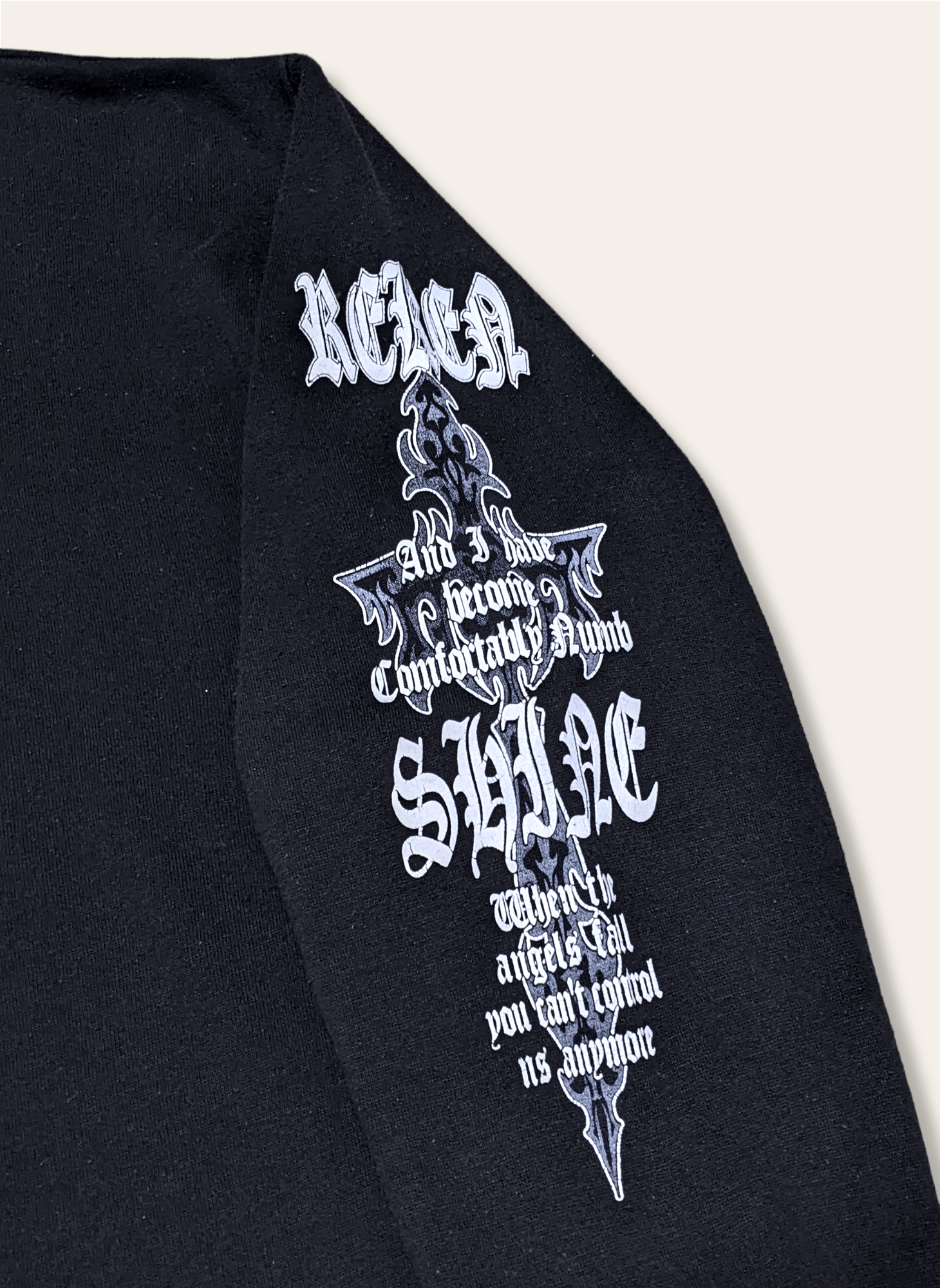 Japanese Brand × Seditionaries × Vintage Vtg 90s Japan Streetwear Beaumere Metal Trinity Sweatshirt Size US L / EU 52-54 / 3 - 6 Thumbnail