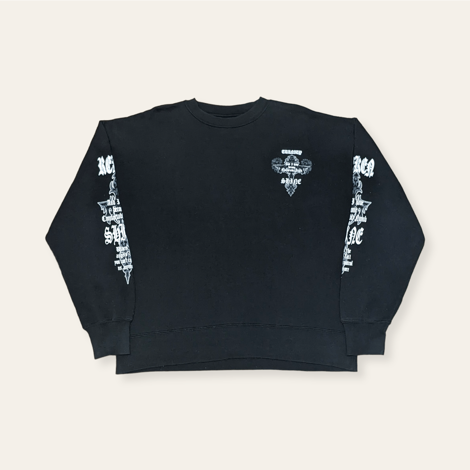 Japanese Brand × Seditionaries × Vintage Vtg 90s Japan Streetwear Beaumere Metal Trinity Sweatshirt Size US L / EU 52-54 / 3 - 2 Thumbnail