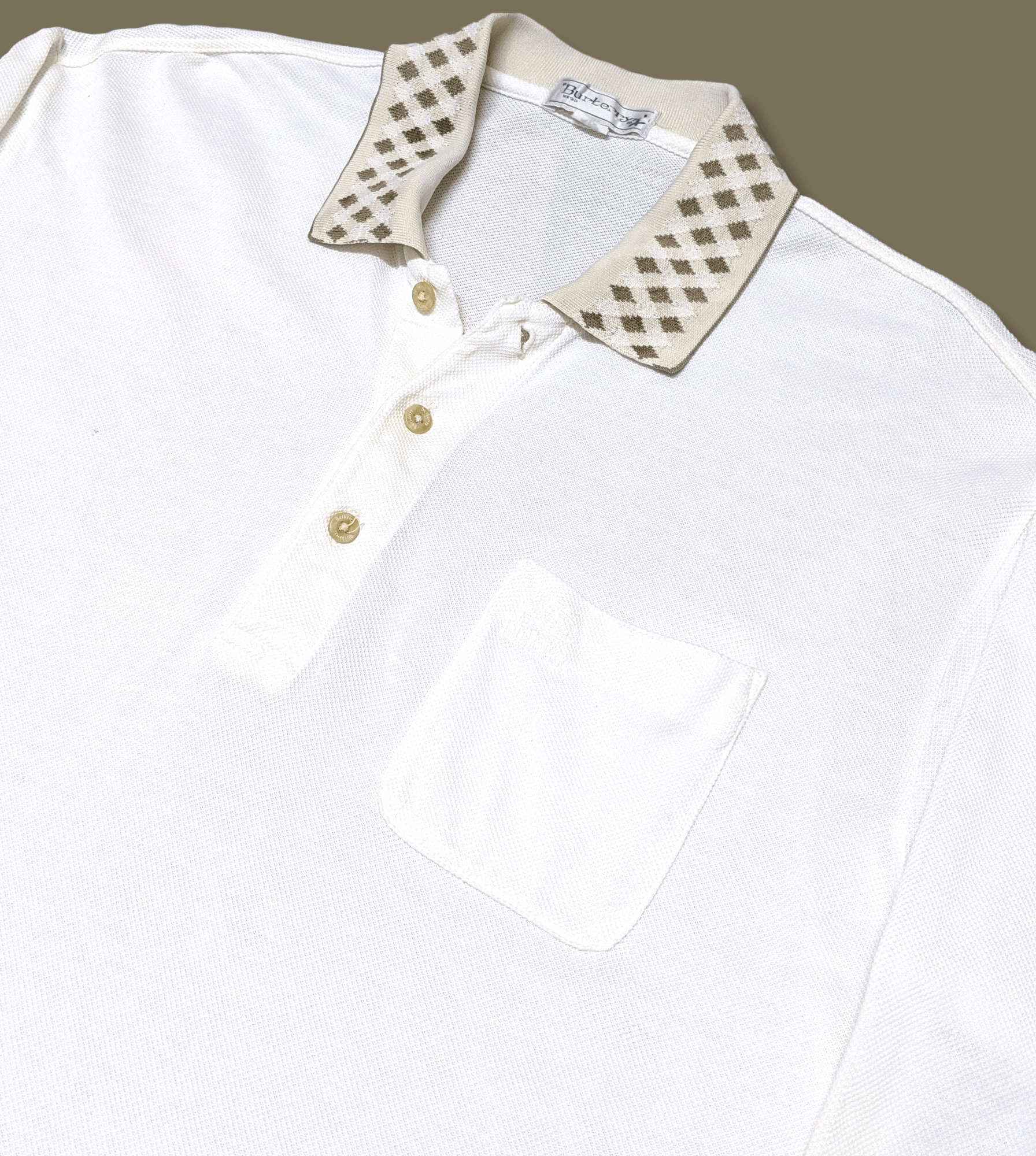 Burberry × Vintage Vintage 80s 90s Burberrys Polo Long Sleeve Shirt Size US L / EU 52-54 / 3 - 3 Thumbnail