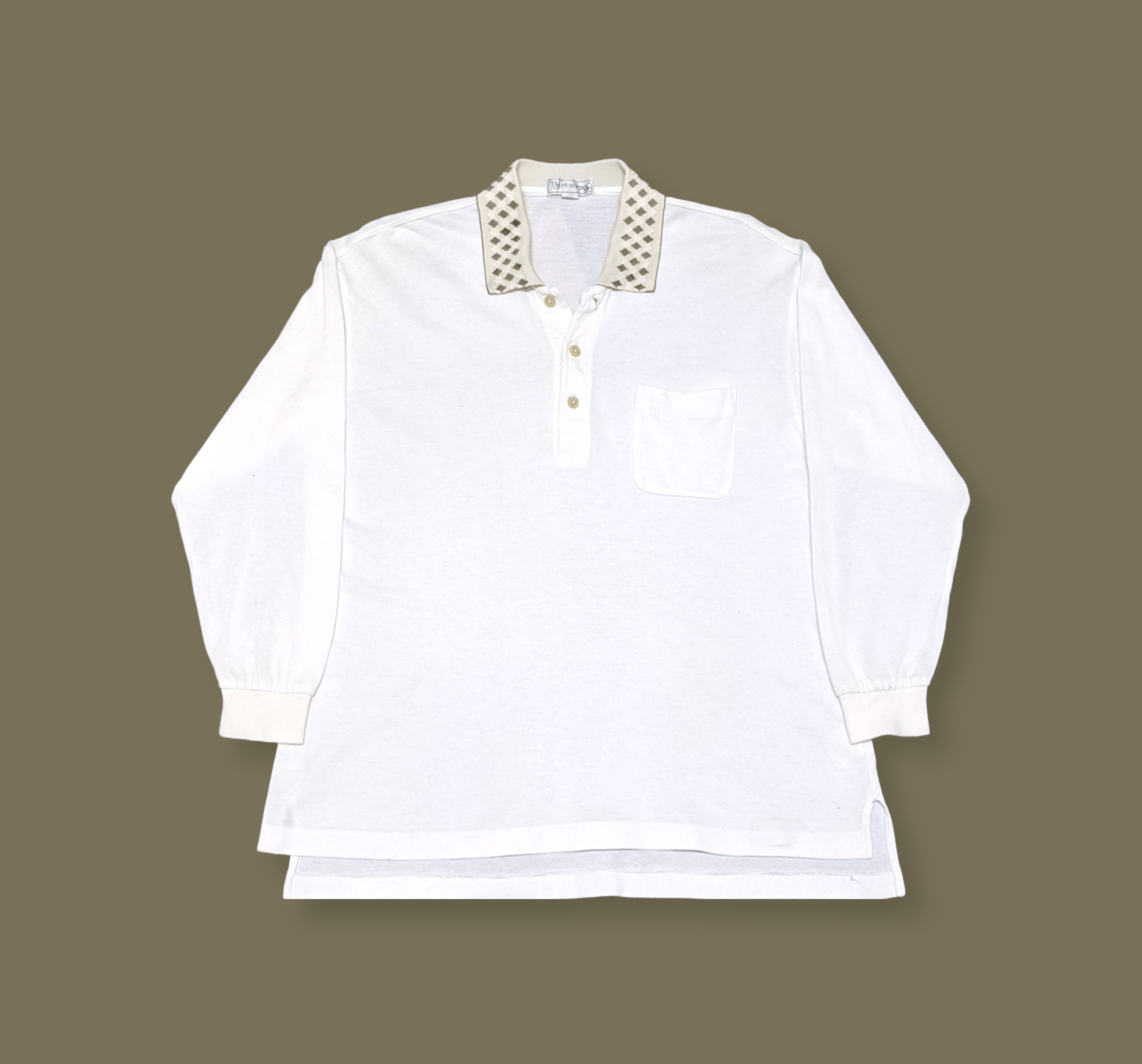 Burberry × Vintage Vintage 80s 90s Burberrys Polo Long Sleeve Shirt Size US L / EU 52-54 / 3 - 1 Thumbnail