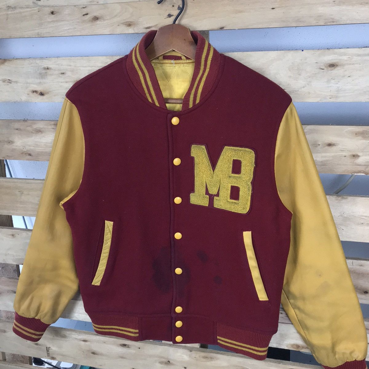 Macbeth × Vintage Vintage Macbeth MB Leather Varsity Jacket Big Logo Size US S / EU 44-46 / 1 - 3 Thumbnail
