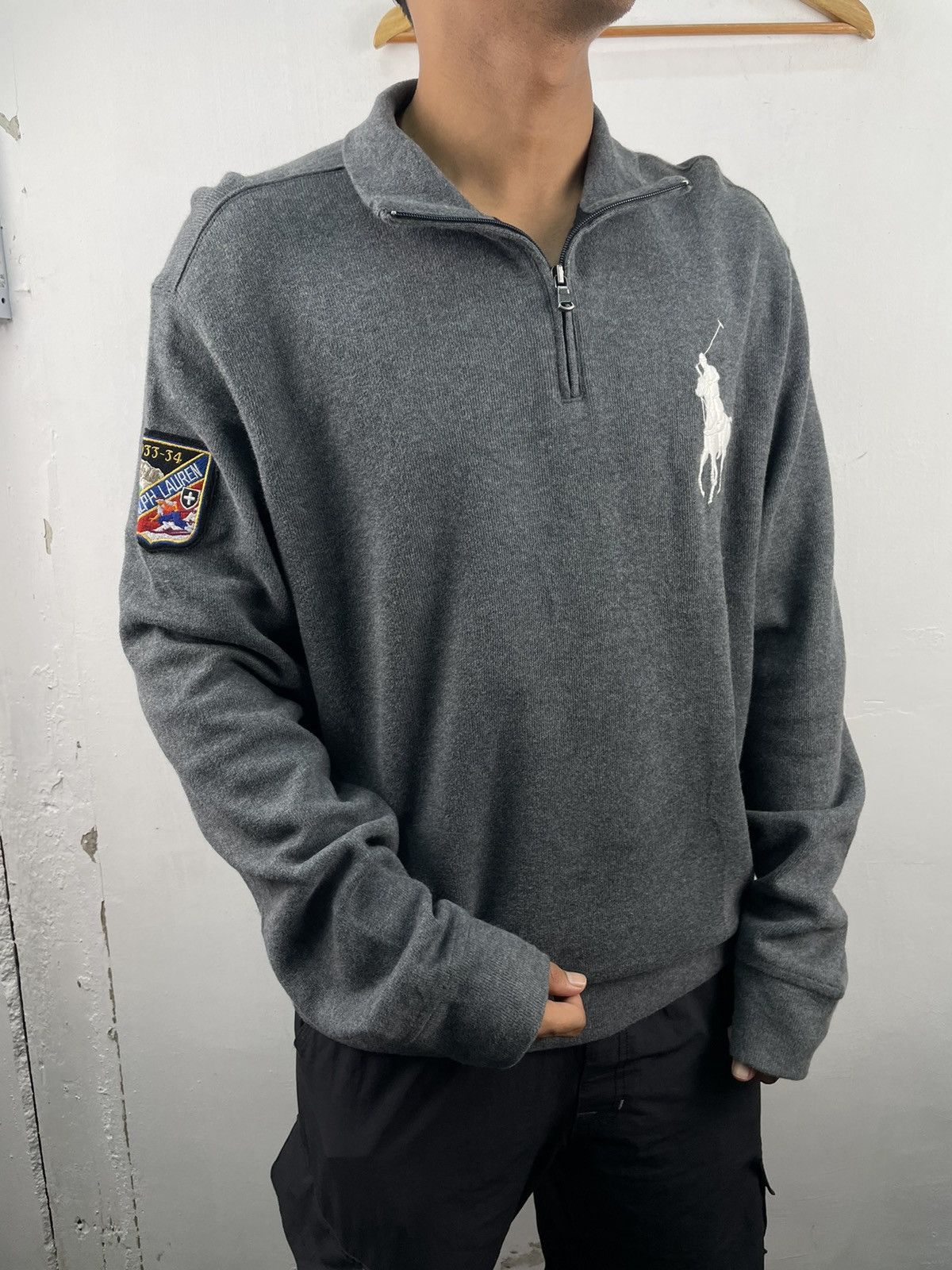 Ralph Lauren Coat RL Ralph Pony Standard Vintage Half Zip Sweater Loose Lazy Style Knitted main image 0