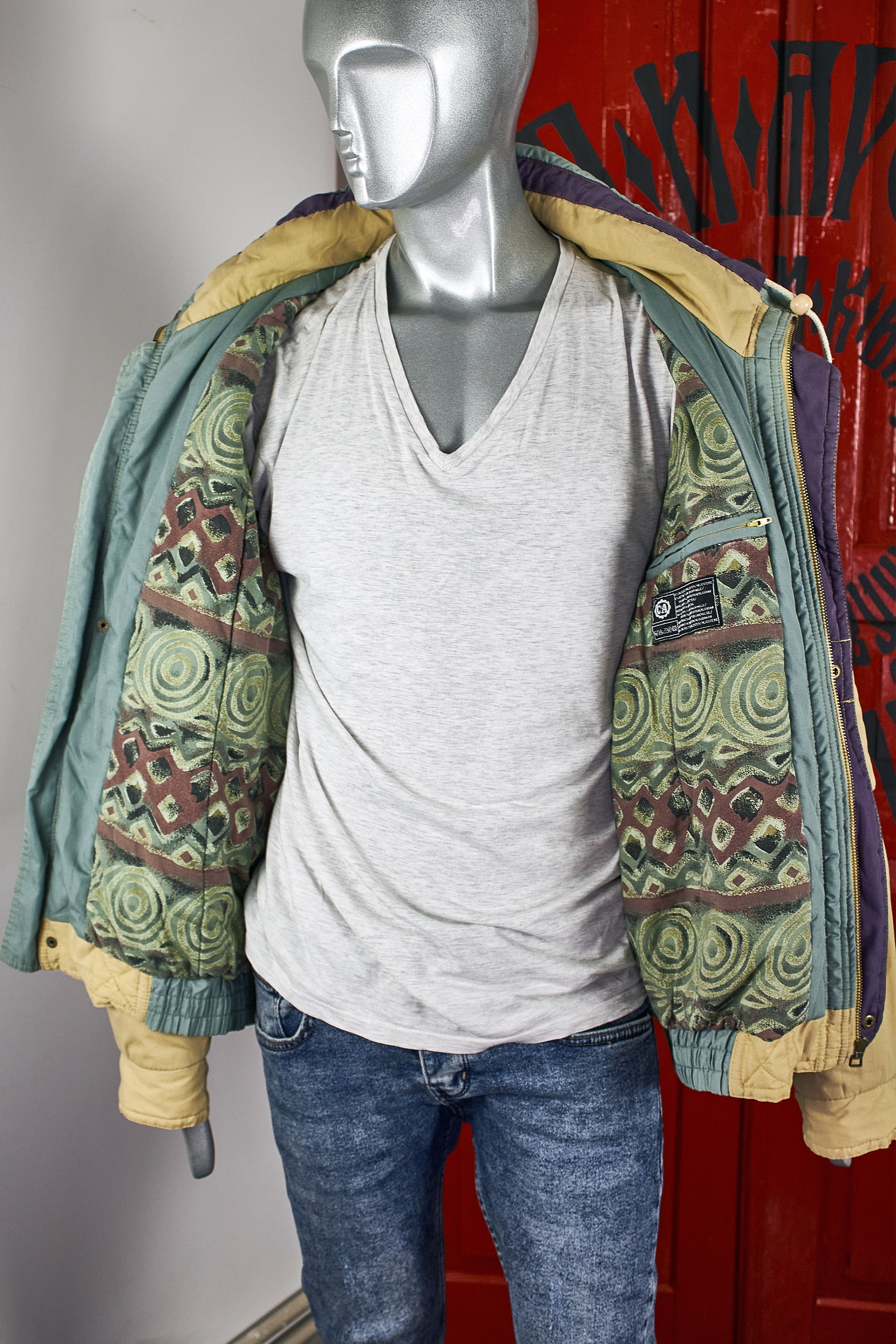 Angelo Litrico Vintage Y2K men's hooded bomber jacket military style Size US XL / EU 56 / 4 - 10 Thumbnail