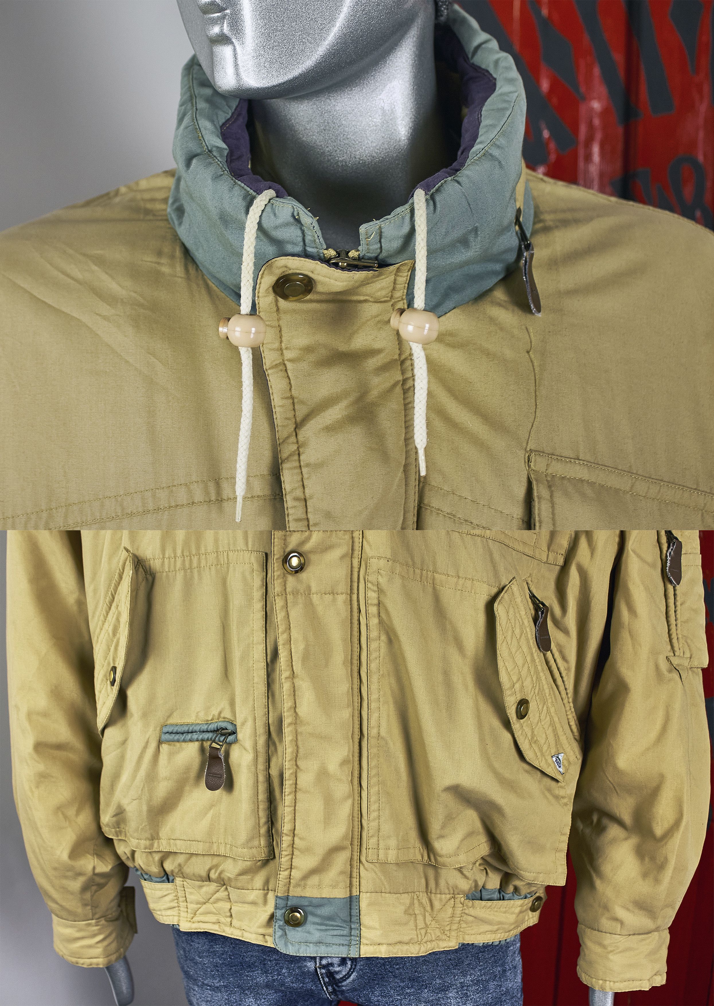 Angelo Litrico Vintage Y2K men's hooded bomber jacket military style Size US XL / EU 56 / 4 - 9 Thumbnail