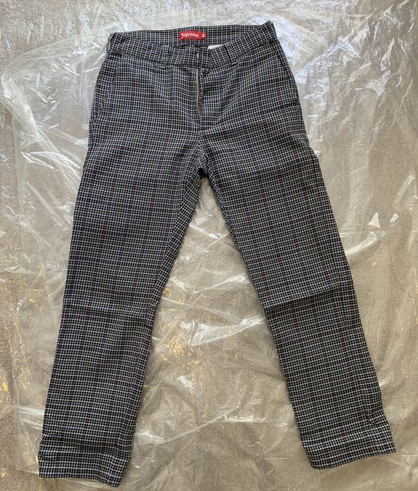 Supreme Supreme Work Pant Grey Plaid | Grailed