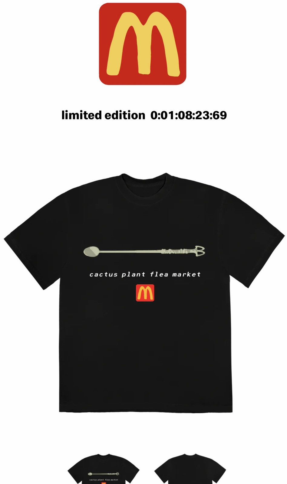 Cactus Plant Flea Market XL Extra Large CPFM McDonalds Coffee Stirrer Shirt Tee Black Size US XL / EU 56 / 4 - 4 Thumbnail