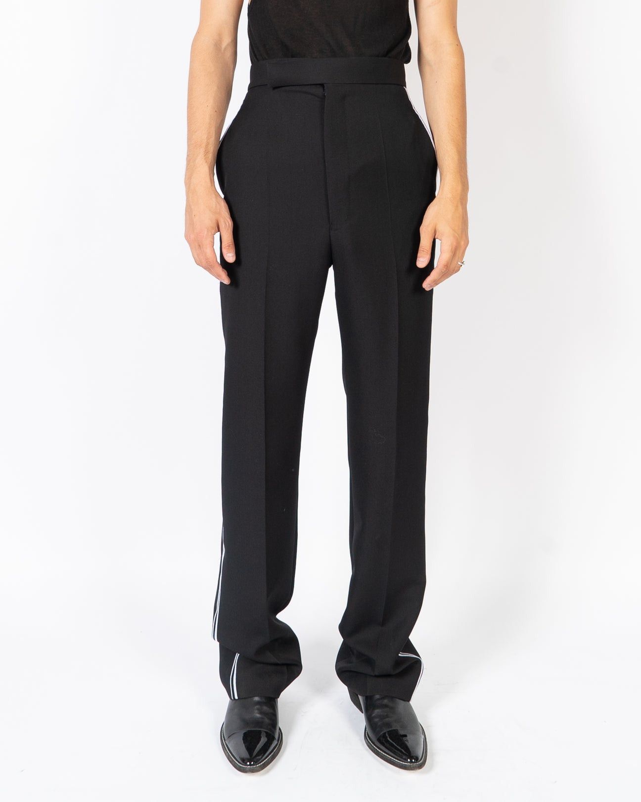 image of Haider Ackermann Ss18 Embroidered High Waist Trousers in Black, Men's (Size 28)
