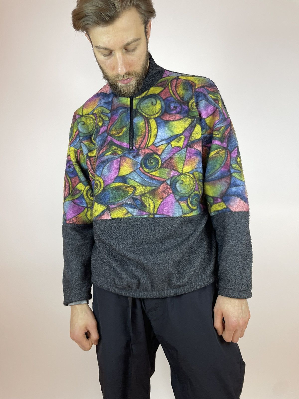 Vintage Vintage multicolour Aztec fleece Pullover half zip corpcore Size US L / EU 52-54 / 3 - 1 Thumbnail
