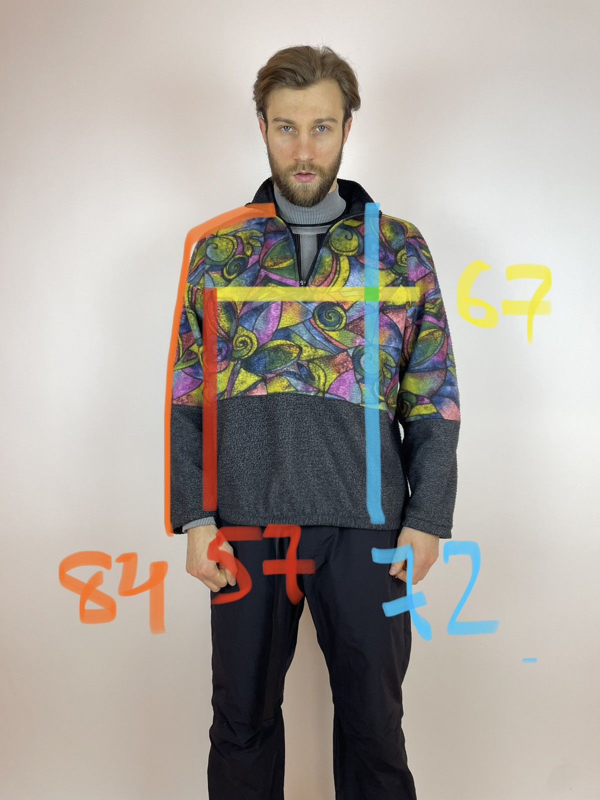 Vintage Vintage multicolour Aztec fleece Pullover half zip corpcore Size US L / EU 52-54 / 3 - 12 Thumbnail