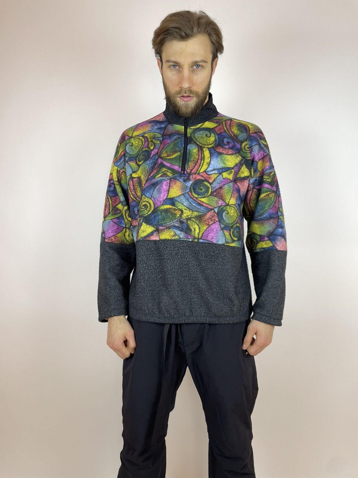Vintage Vintage multicolour Aztec fleece Pullover half zip corpcore Size US L / EU 52-54 / 3 - 10 Thumbnail