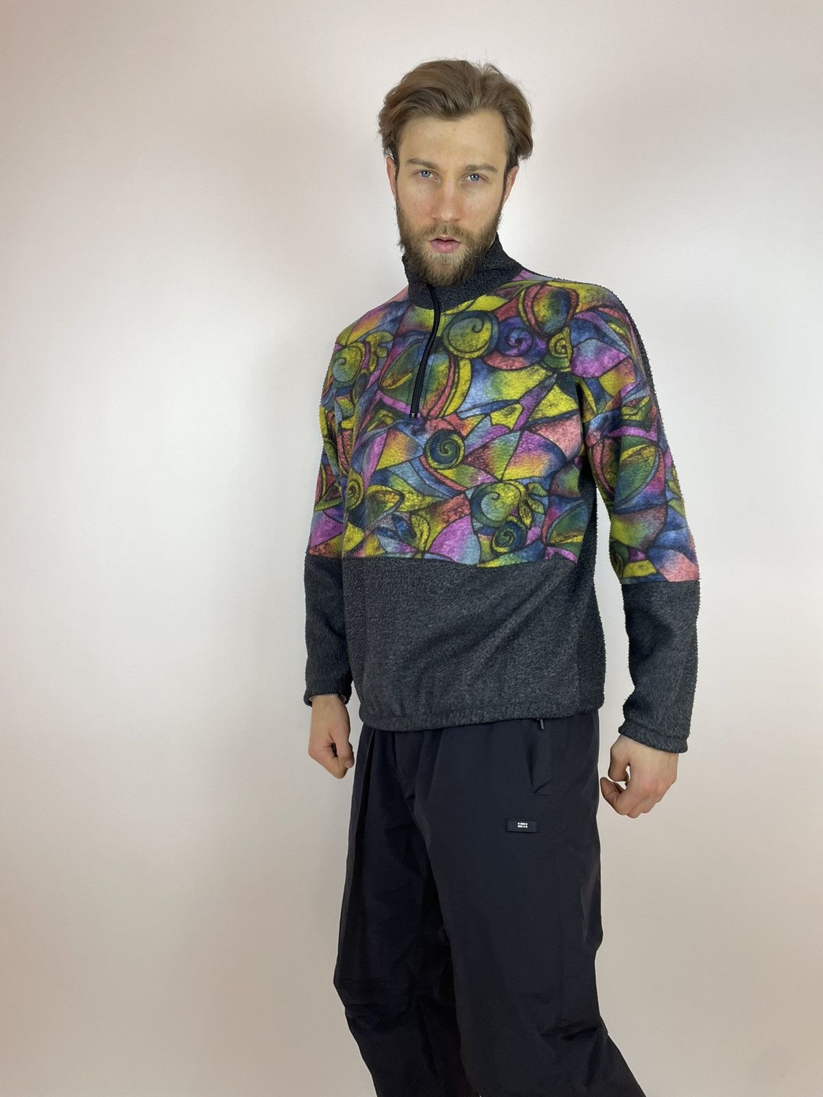 Vintage Vintage multicolour Aztec fleece Pullover half zip corpcore Size US L / EU 52-54 / 3 - 9 Thumbnail