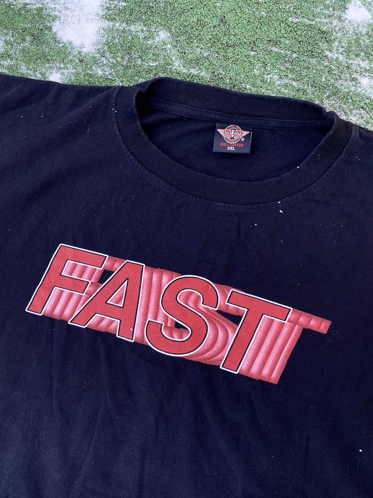 Vintage 90’s Fast Middle Finger fuck you rock eagle big print tee Size US XXL / EU 58 / 5 - 6 Thumbnail