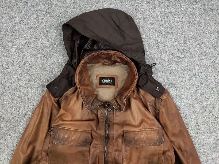 Japanese Brand Werner Christ premium men's brown Leather Jacket Size US L / EU 52-54 / 3 - 3 Thumbnail
