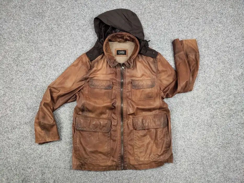 Japanese Brand Werner Christ premium men's brown Leather Jacket Size US L / EU 52-54 / 3 - 6 Thumbnail