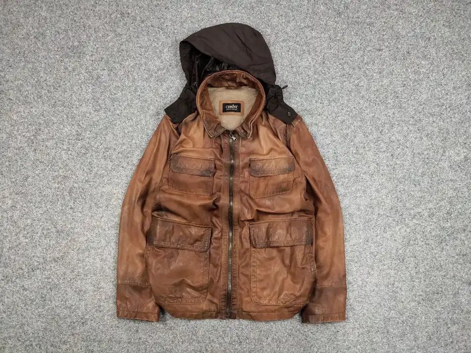 Japanese Brand Werner Christ premium men's brown Leather Jacket Size US L / EU 52-54 / 3 - 1 Thumbnail