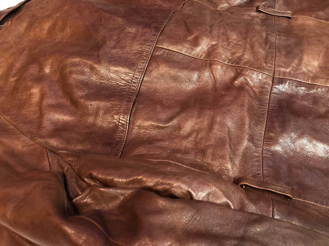 Cortefiel Leather Coat Vintage Brown Leather Jackets