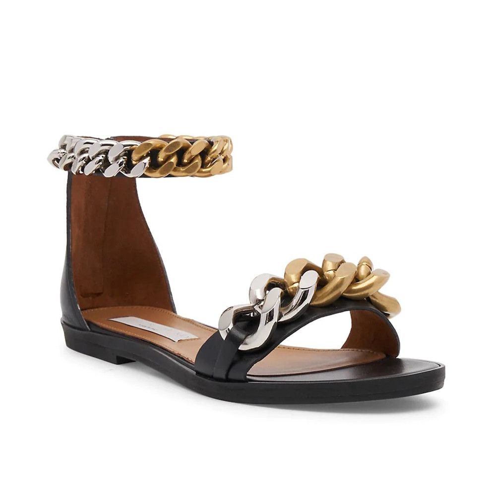 Stella McCartney Falabella Two-Tone Chain-Embellished Sandal