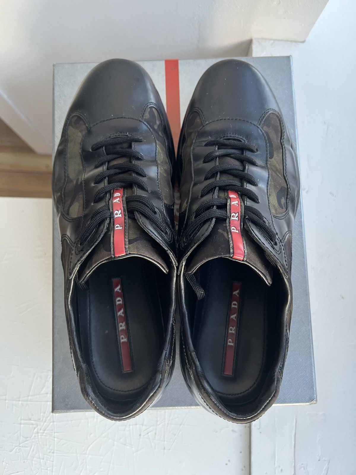 Prada *Rare* Black + Camo Prada Sport World Cup Leather Sneakers Size US 10 / EU 43 - 3 Thumbnail