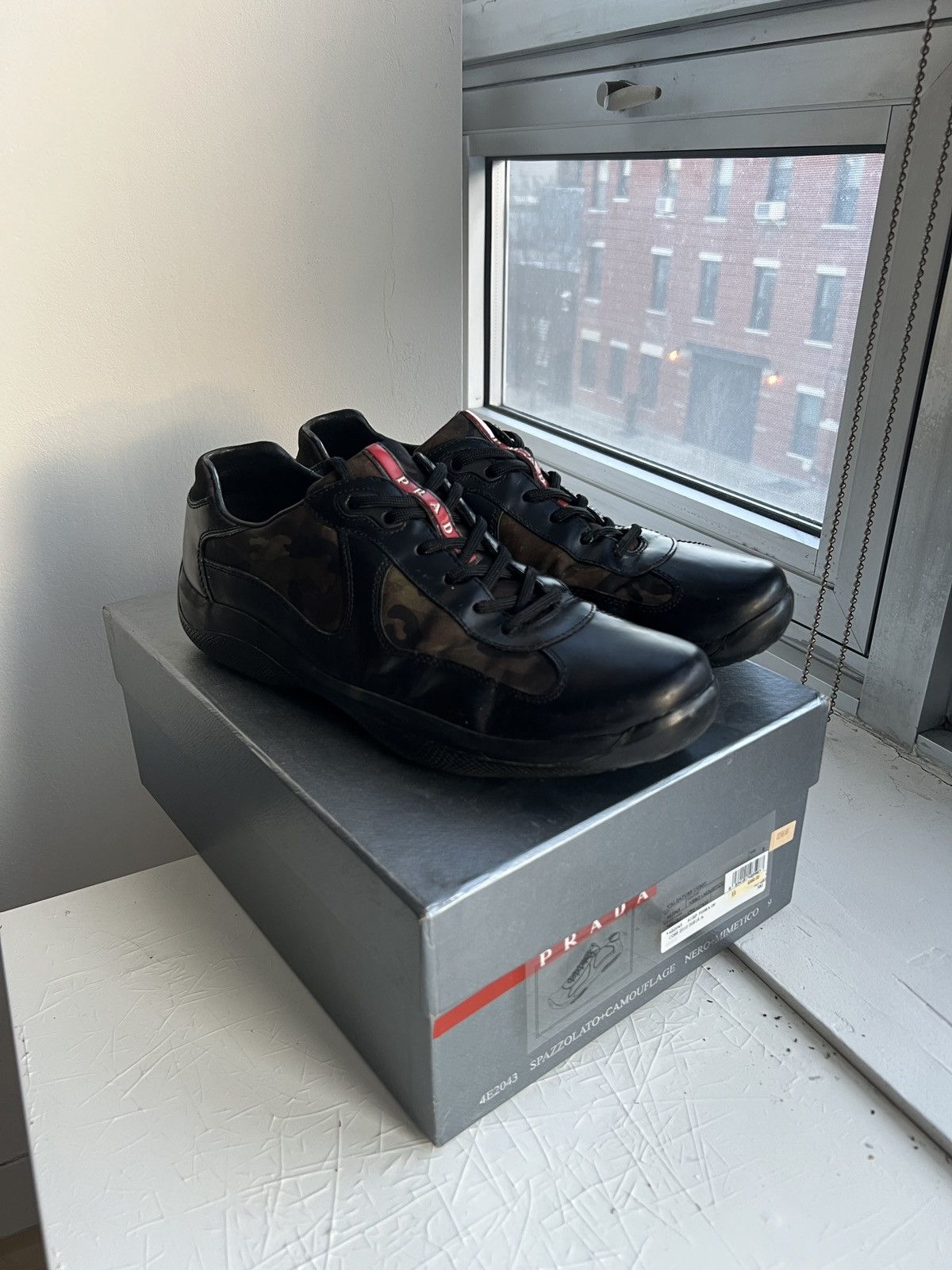 Prada *Rare* Black + Camo Prada Sport World Cup Leather Sneakers Size US 10 / EU 43 - 1 Preview