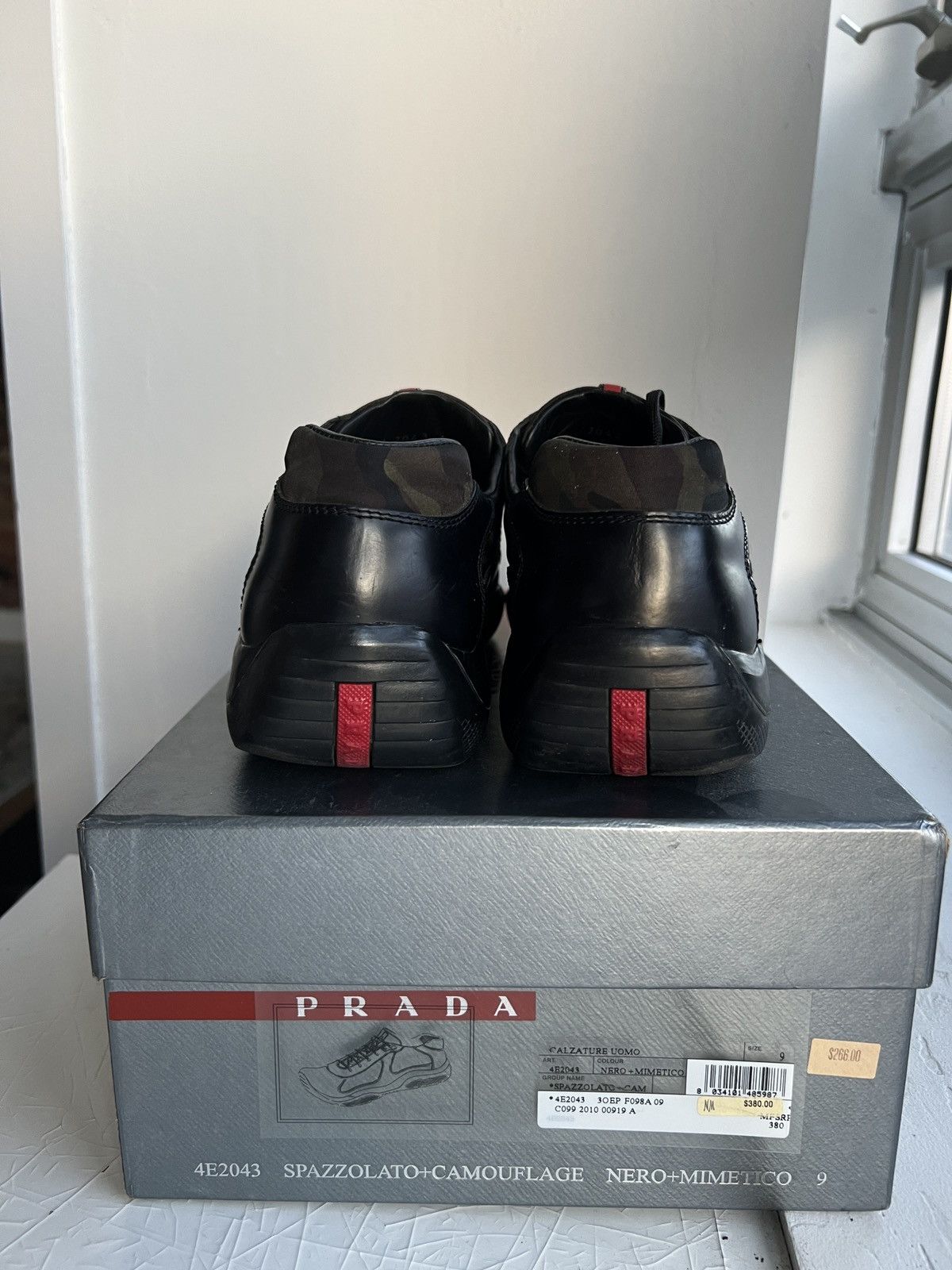 Prada *Rare* Black + Camo Prada Sport World Cup Leather Sneakers Size US 10 / EU 43 - 2 Preview