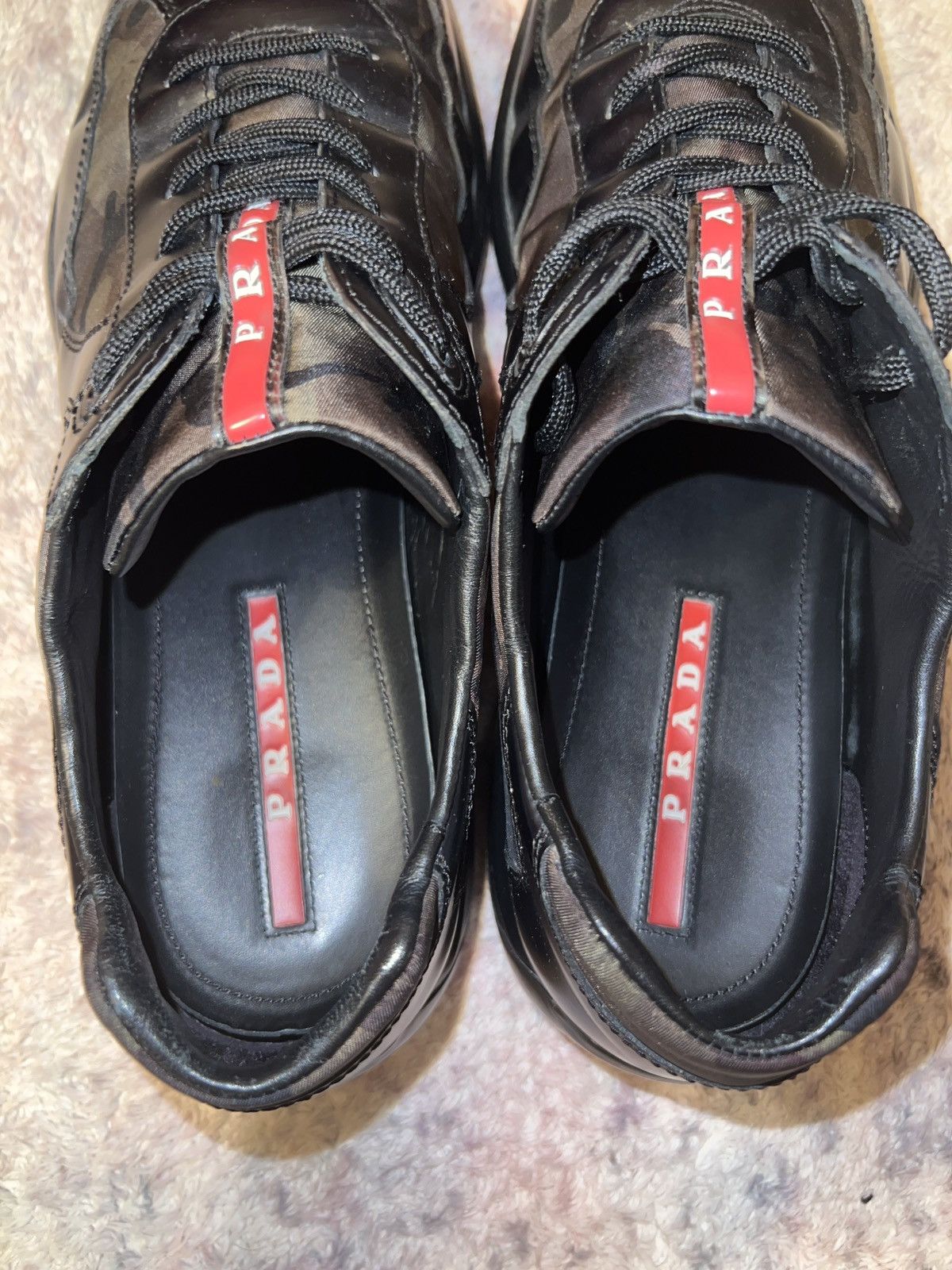 Prada *Rare* Black + Camo Prada Sport World Cup Leather Sneakers Size US 10 / EU 43 - 8 Preview