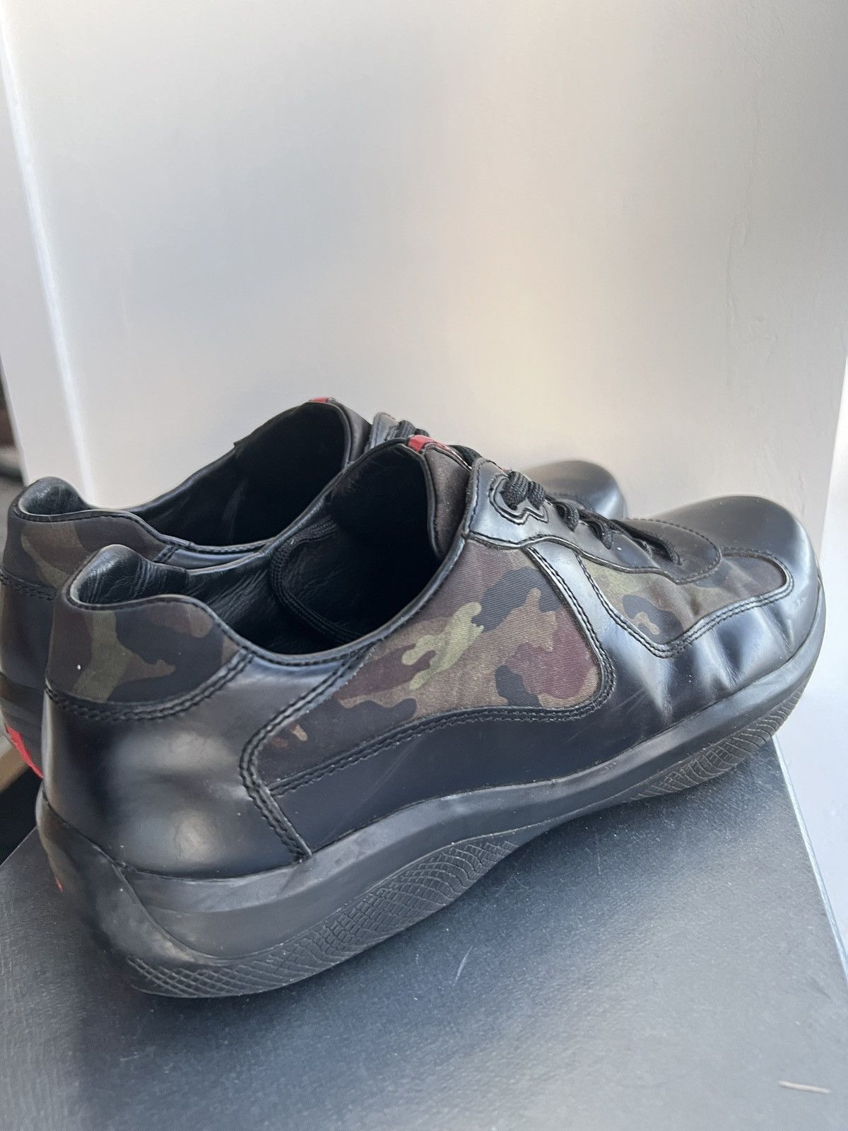 Prada *Rare* Black + Camo Prada Sport World Cup Leather Sneakers Size US 10 / EU 43 - 4 Thumbnail