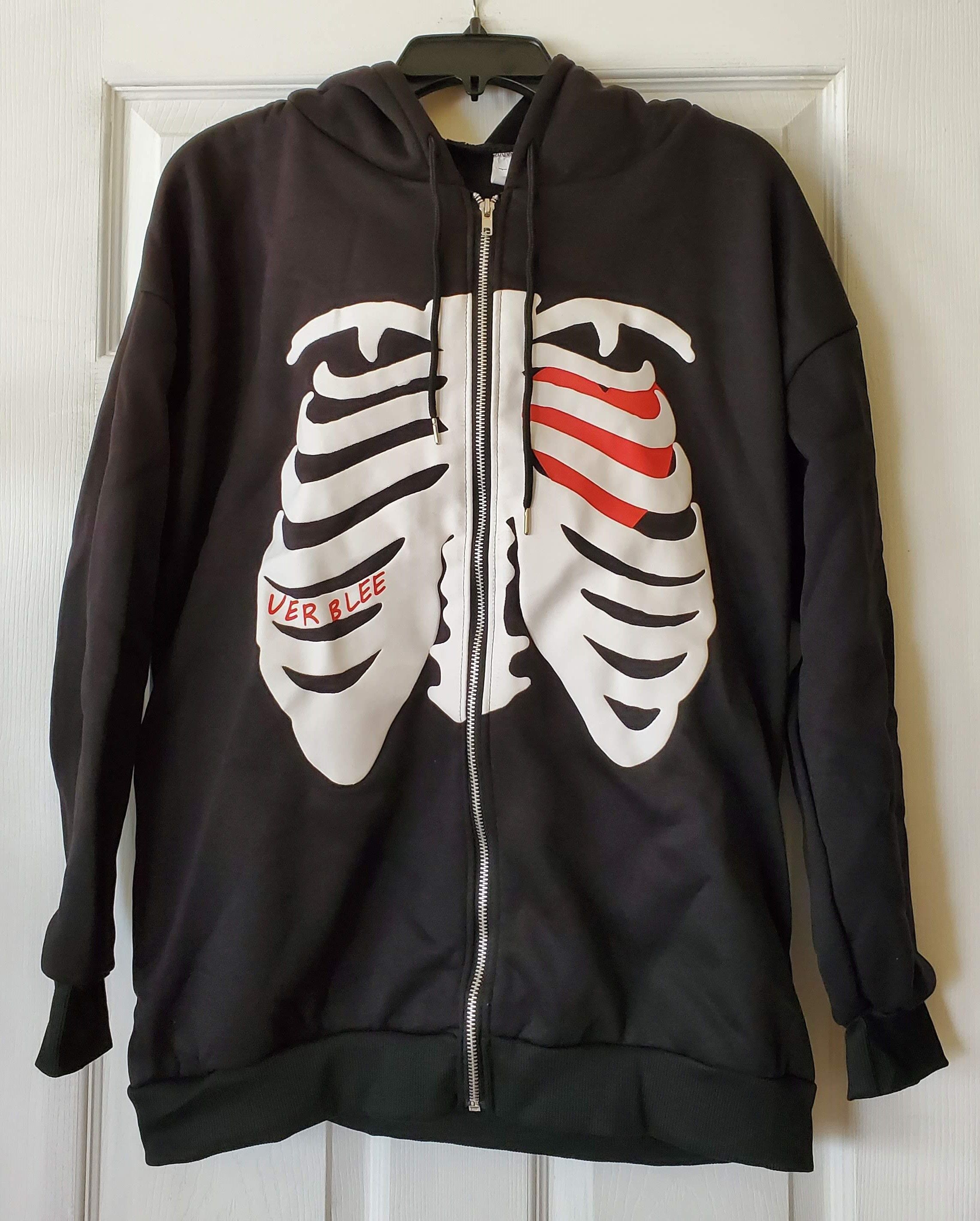The Unbranded Brand VER BLEE XRAY SKELETON HEART UNISEX HOODIE SWEATSHIRT |  Grailed