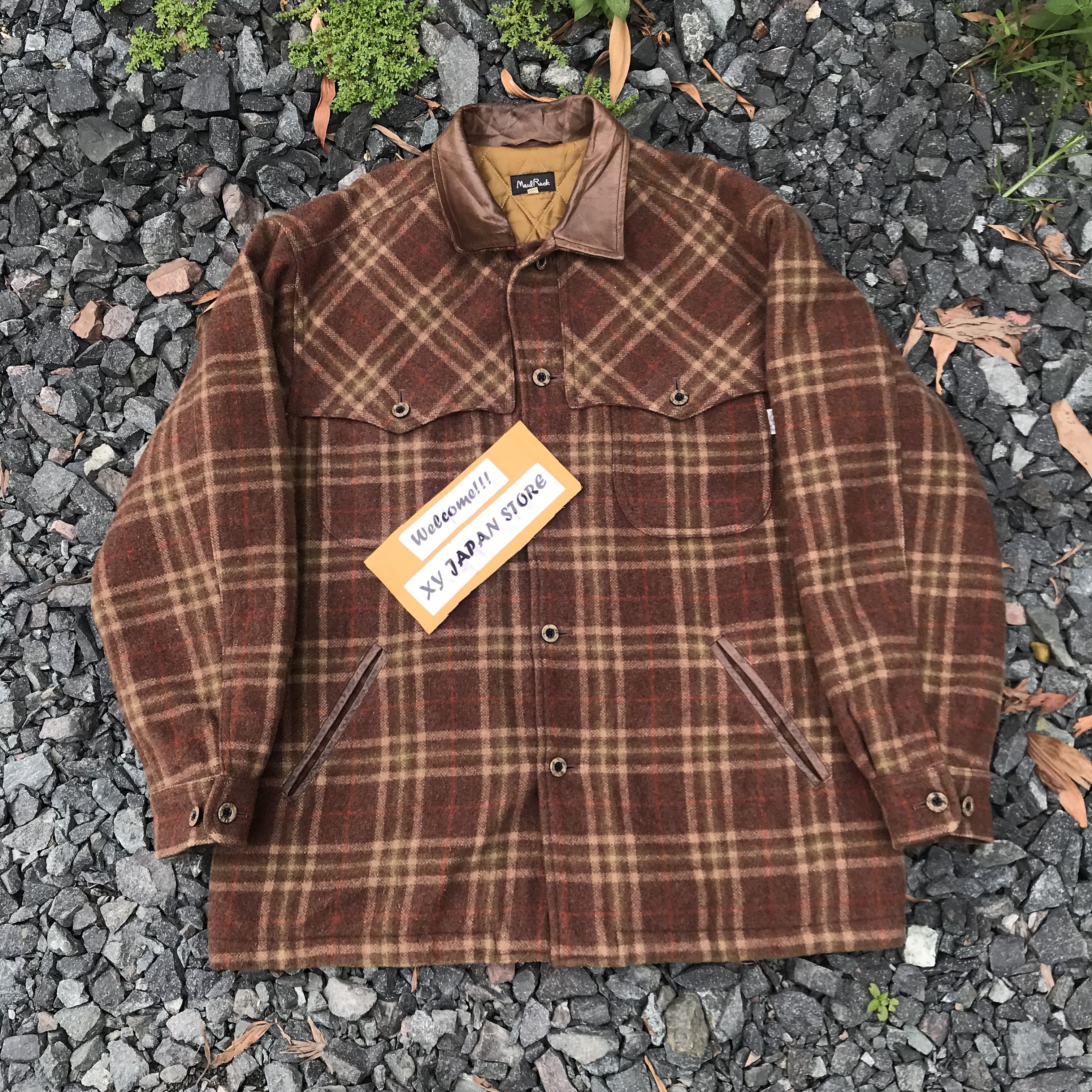 Vintage Vintage Maul Ruck wool checkered insulated leather collar Size US L / EU 52-54 / 3 - 1 Thumbnail