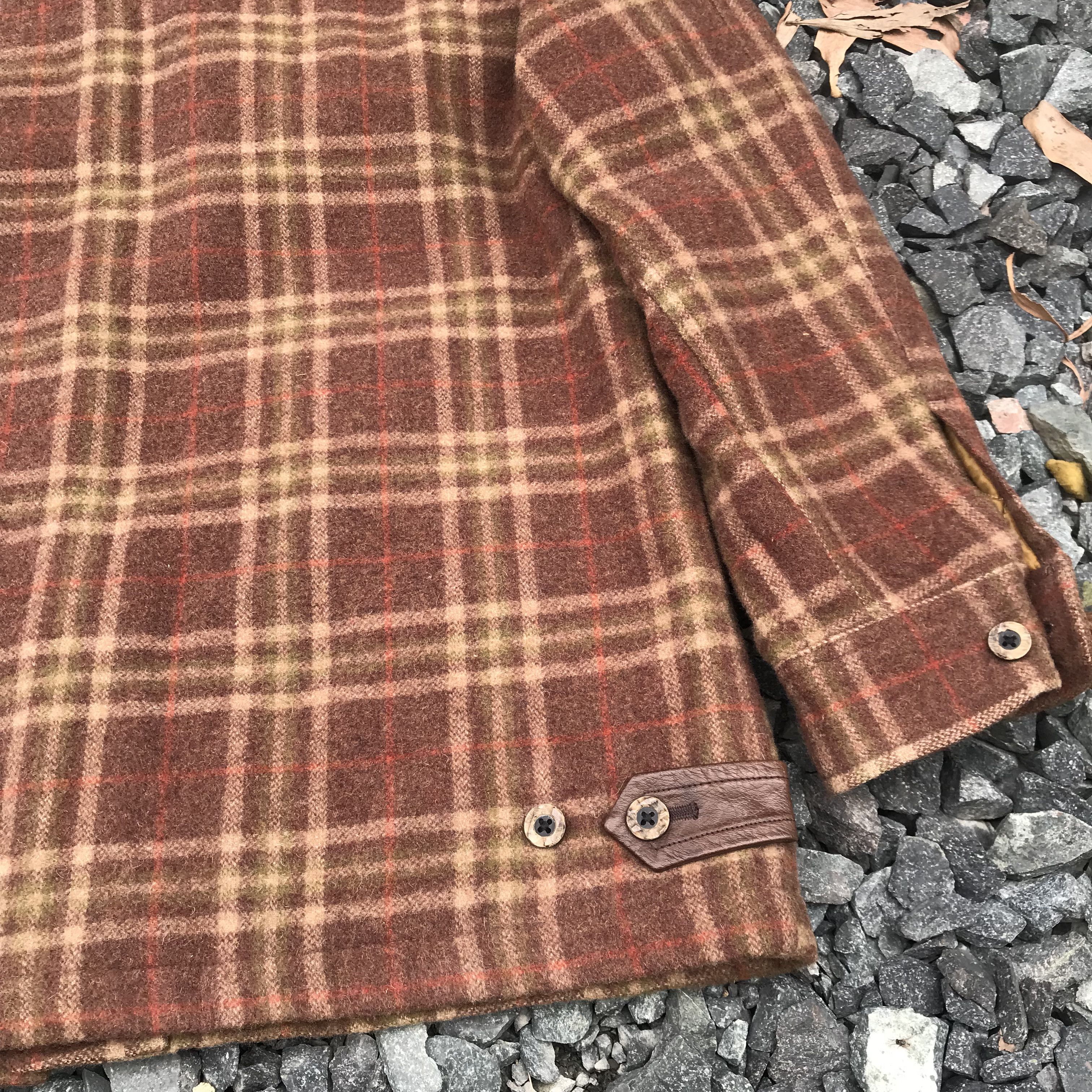 Vintage Vintage Maul Ruck wool checkered insulated leather collar Size US L / EU 52-54 / 3 - 15 Thumbnail