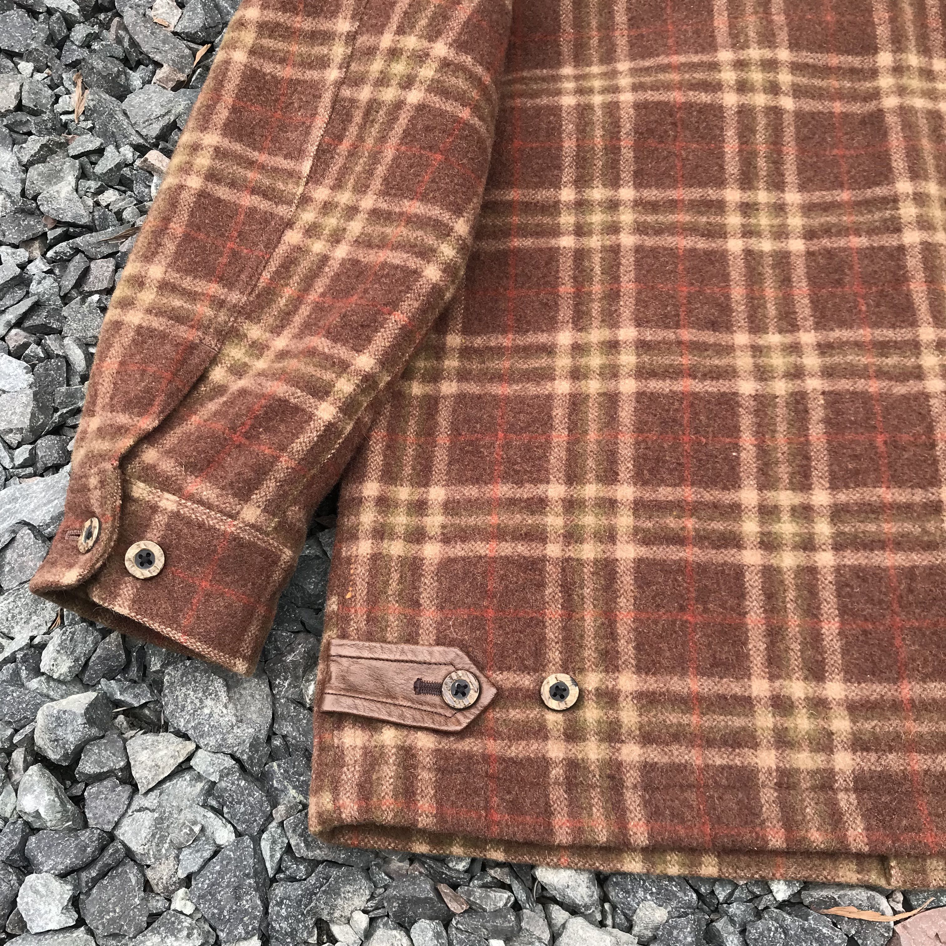 Vintage Vintage Maul Ruck wool checkered insulated leather collar Size US L / EU 52-54 / 3 - 14 Thumbnail