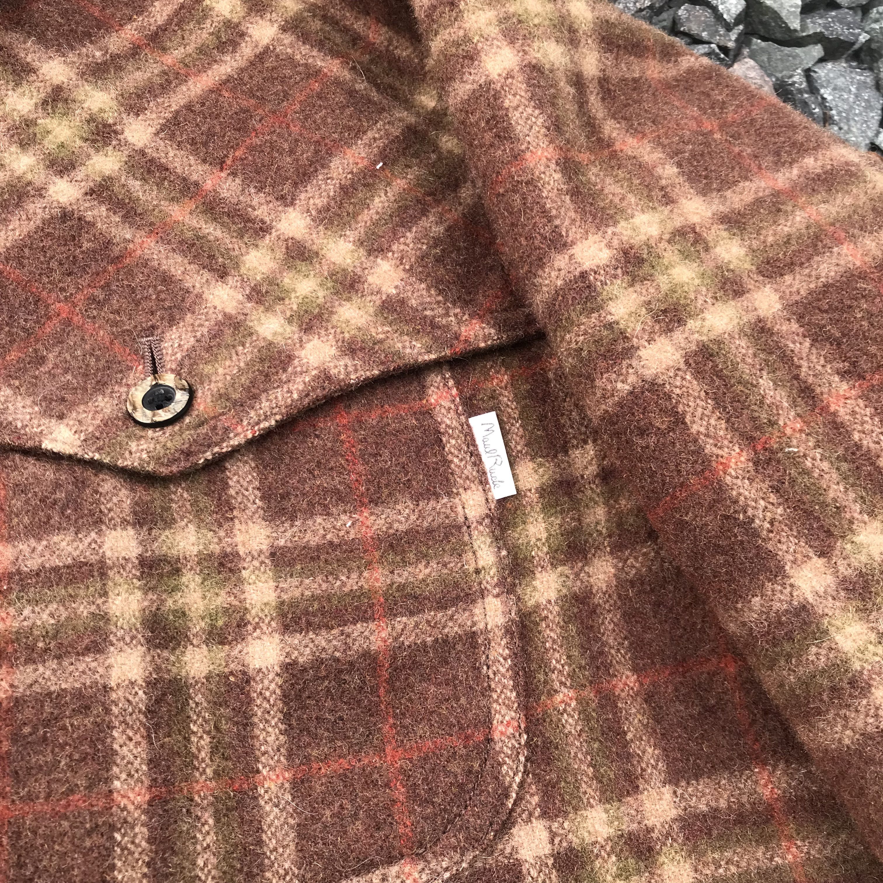 Vintage Vintage Maul Ruck wool checkered insulated leather collar Size US L / EU 52-54 / 3 - 6 Thumbnail