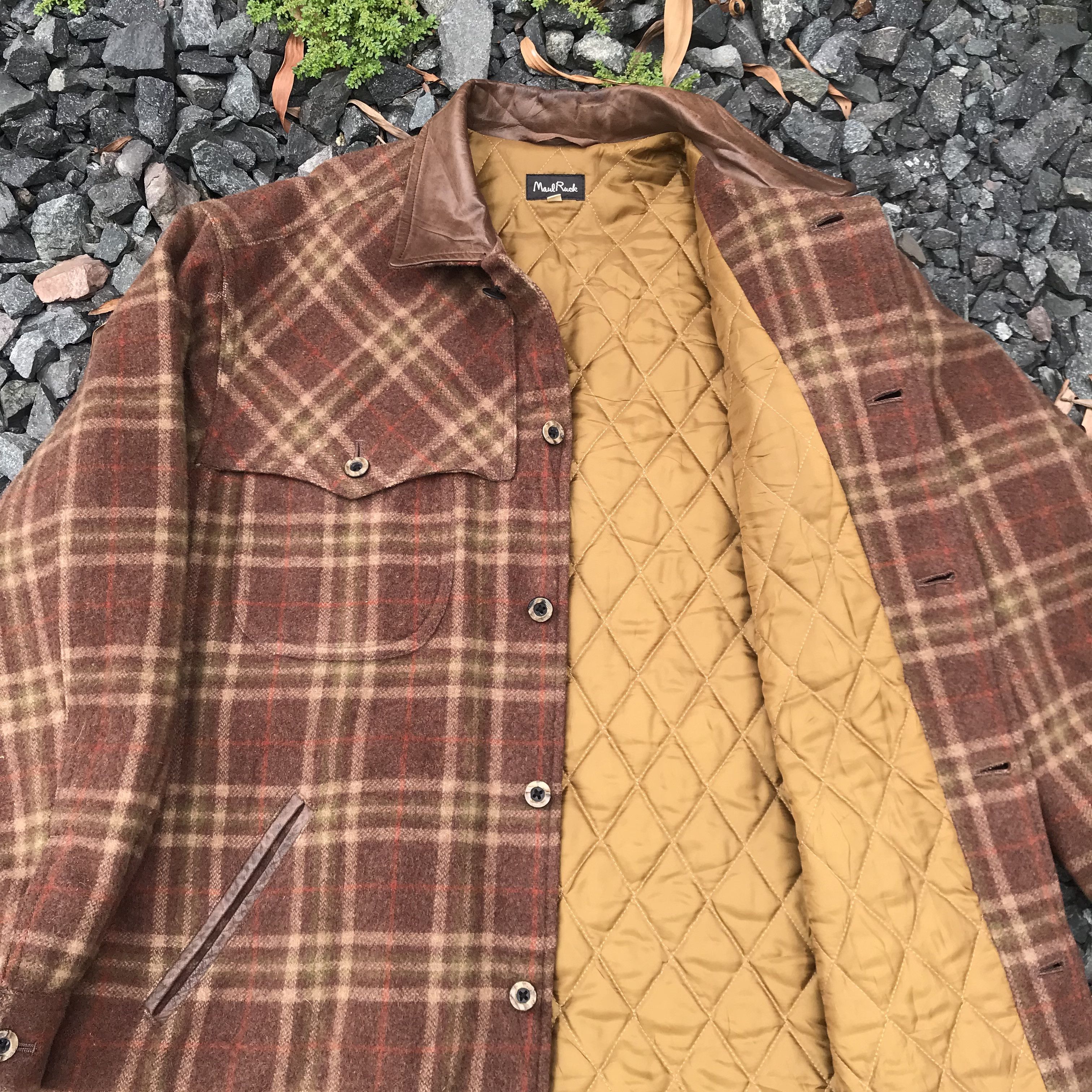 Vintage Vintage Maul Ruck wool checkered insulated leather collar Size US L / EU 52-54 / 3 - 10 Thumbnail