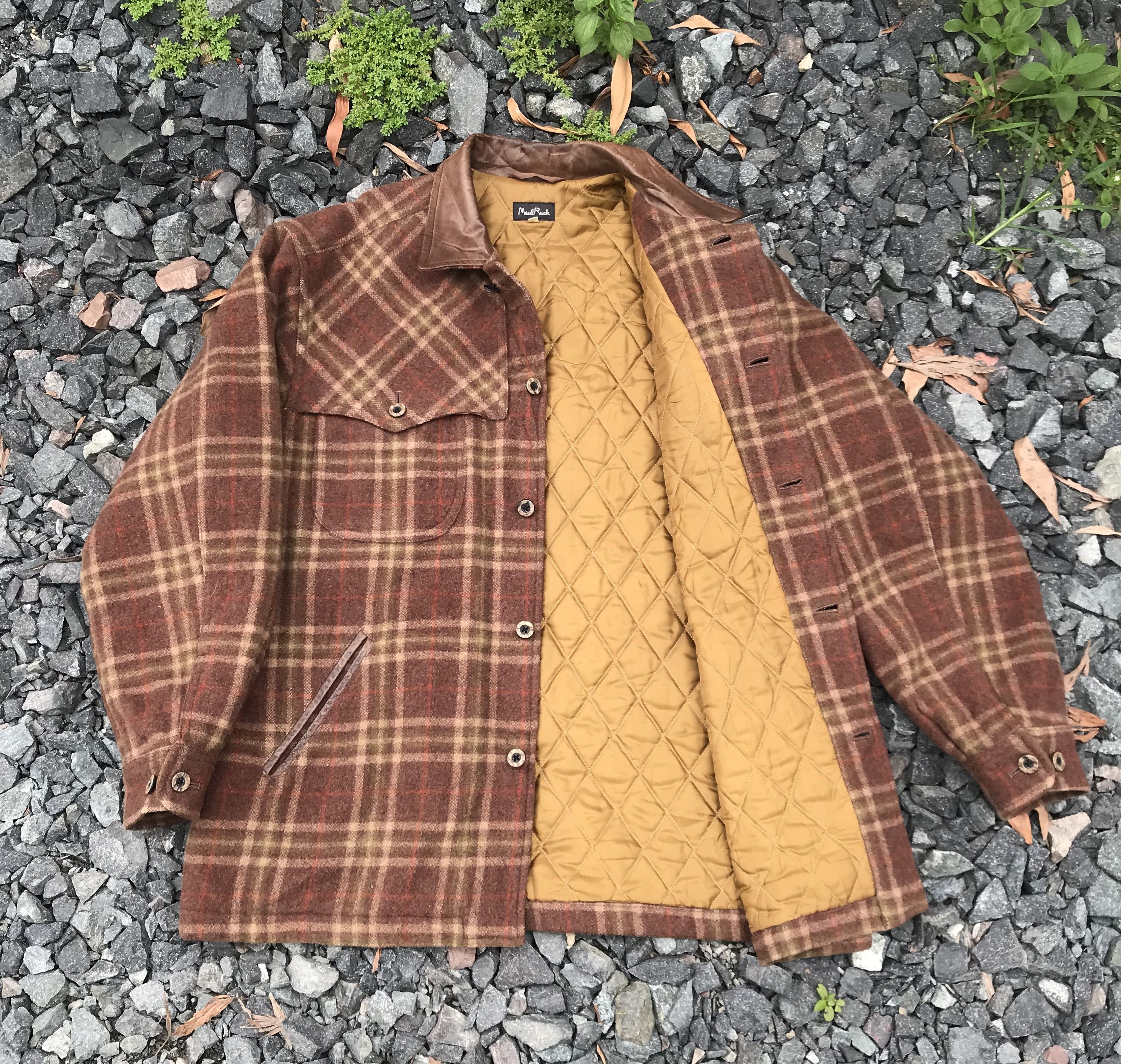 Vintage Vintage Maul Ruck wool checkered insulated leather collar Size US L / EU 52-54 / 3 - 9 Thumbnail