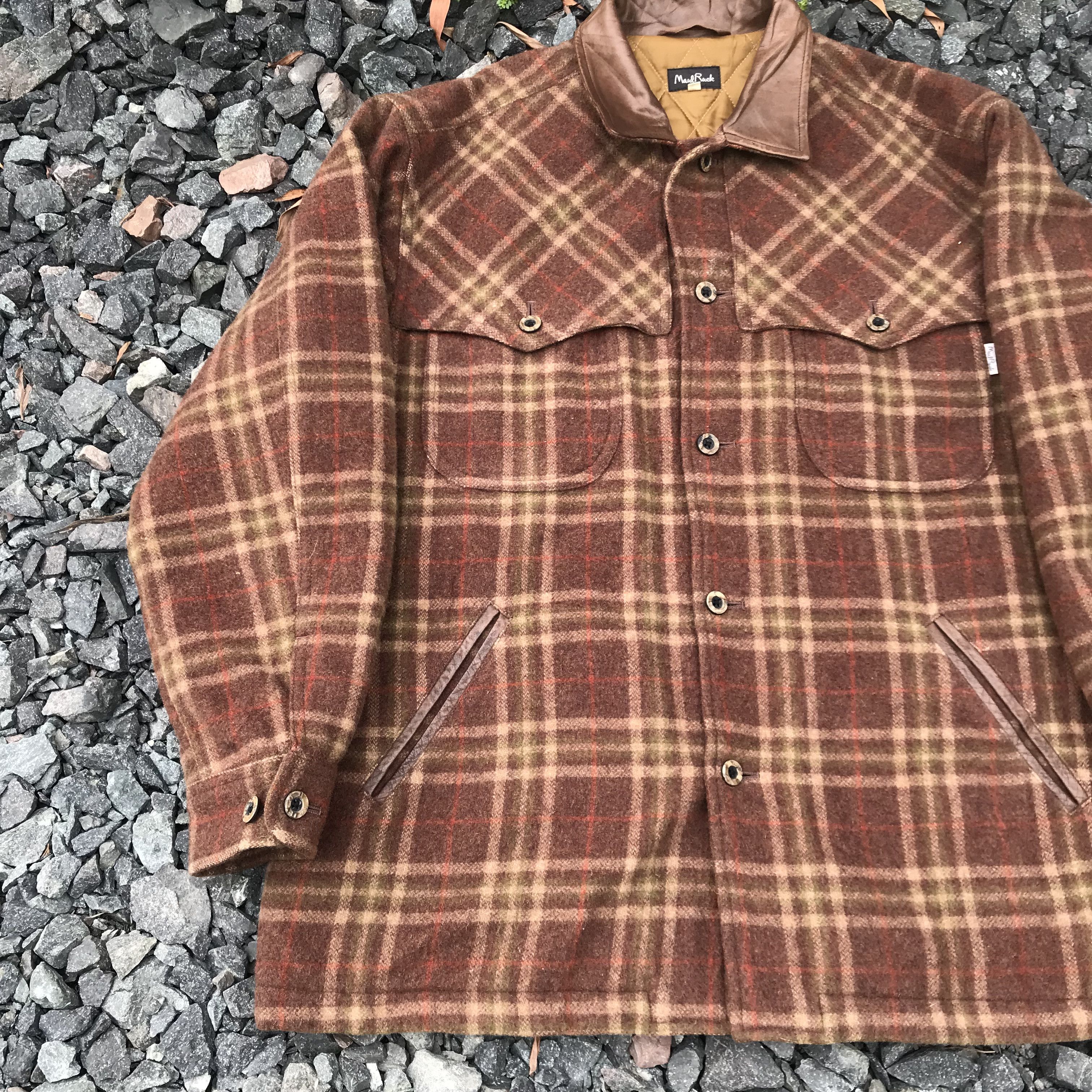 Vintage Vintage Maul Ruck wool checkered insulated leather collar Size US L / EU 52-54 / 3 - 2 Thumbnail