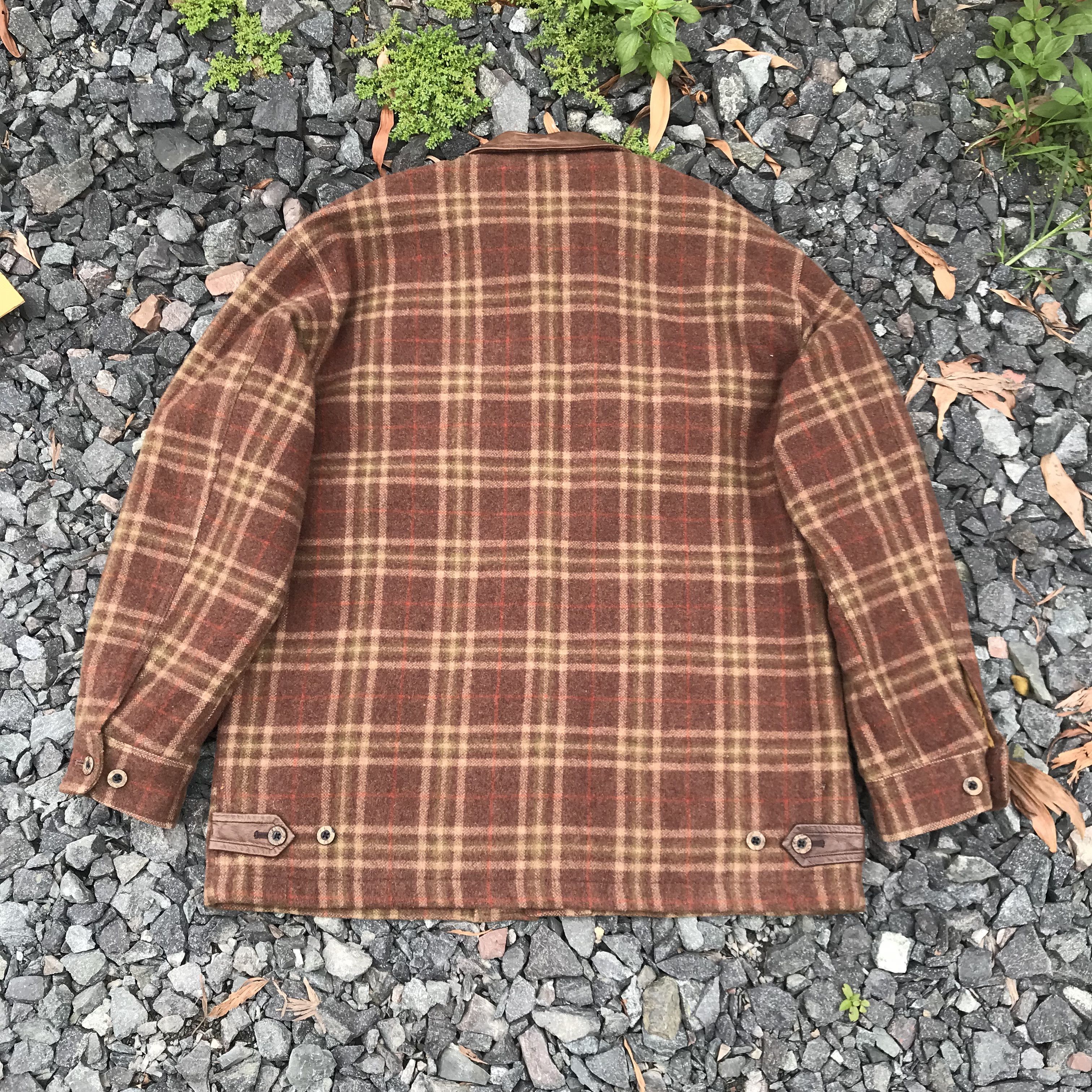 Vintage Vintage Maul Ruck wool checkered insulated leather collar Size US L / EU 52-54 / 3 - 13 Thumbnail