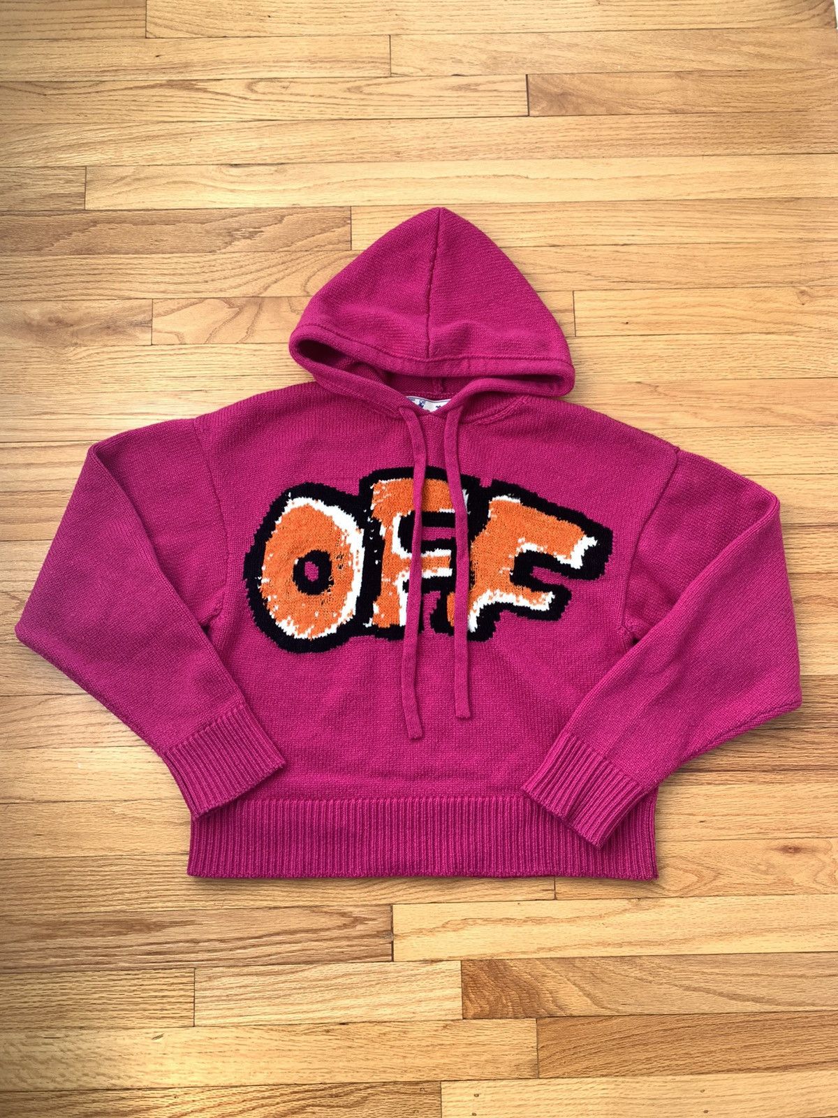 off-white-fuchsia-graffiti-off-logo-wool-knit-hoodie-grailed