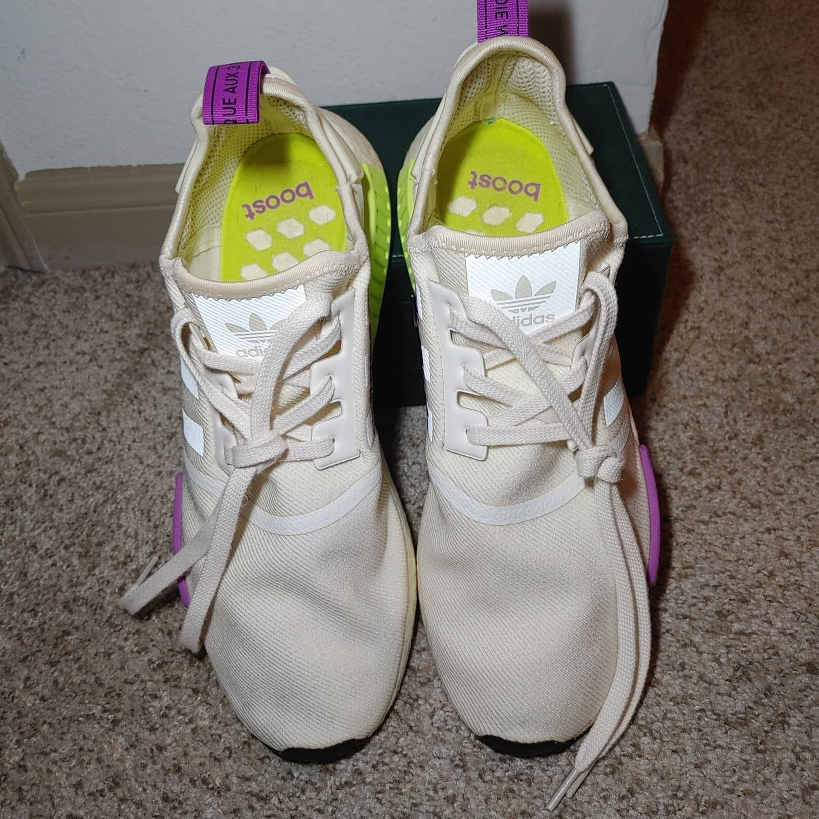 Adidas Adidas NMD R1 Chalk White Semi Solar Yellow D96626 US 13M Grailed