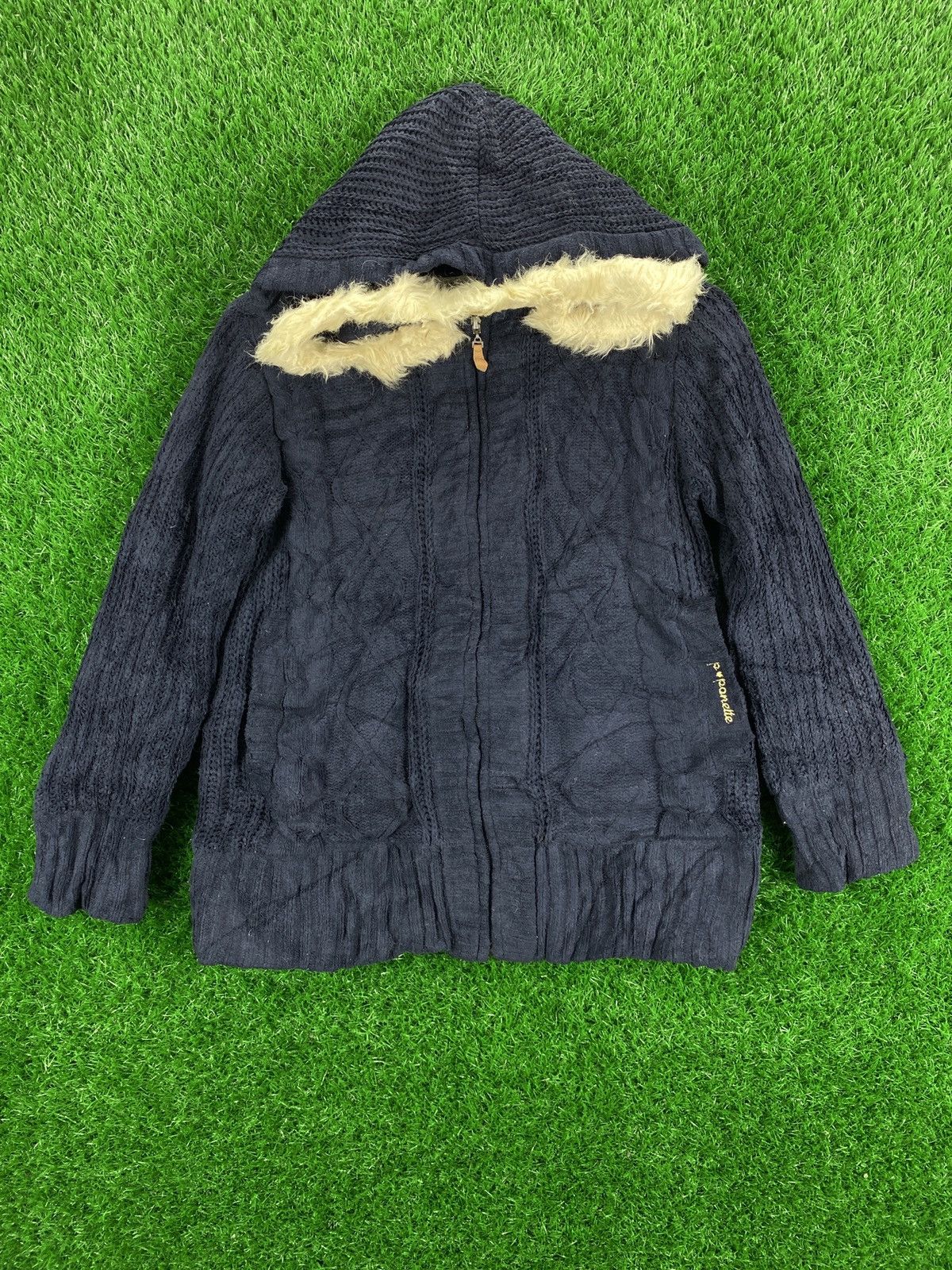 Vintage Knit Sweater Hoodie By Pom Ponnette