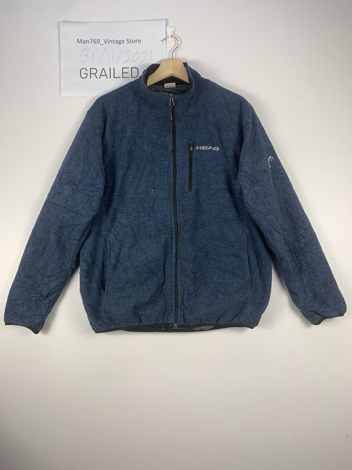 Vintage Head Fleece Sweater Zipper Jacket