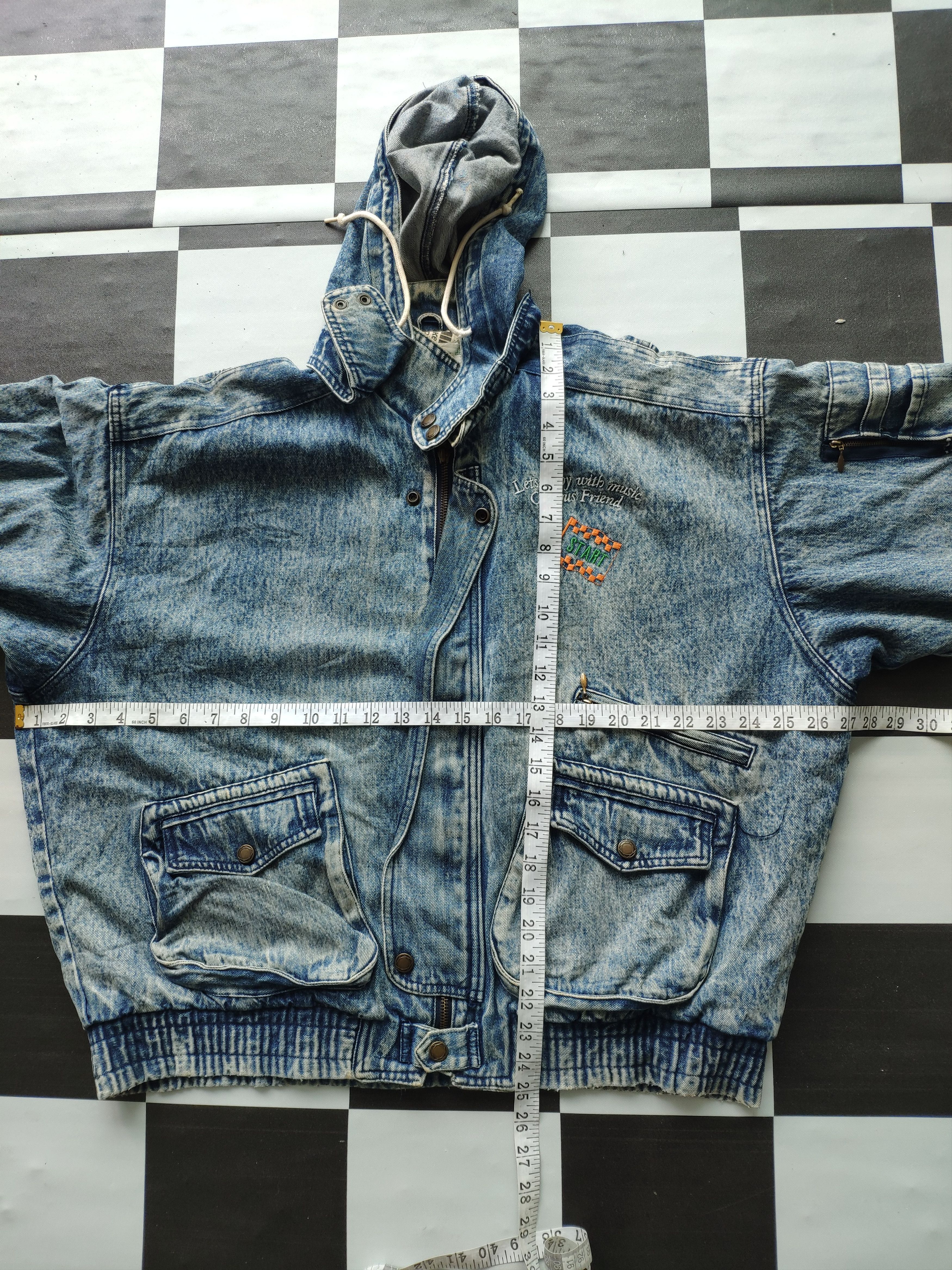 BEST OFFER 💥 Vintage Denim Jacket Hoodie Distressed