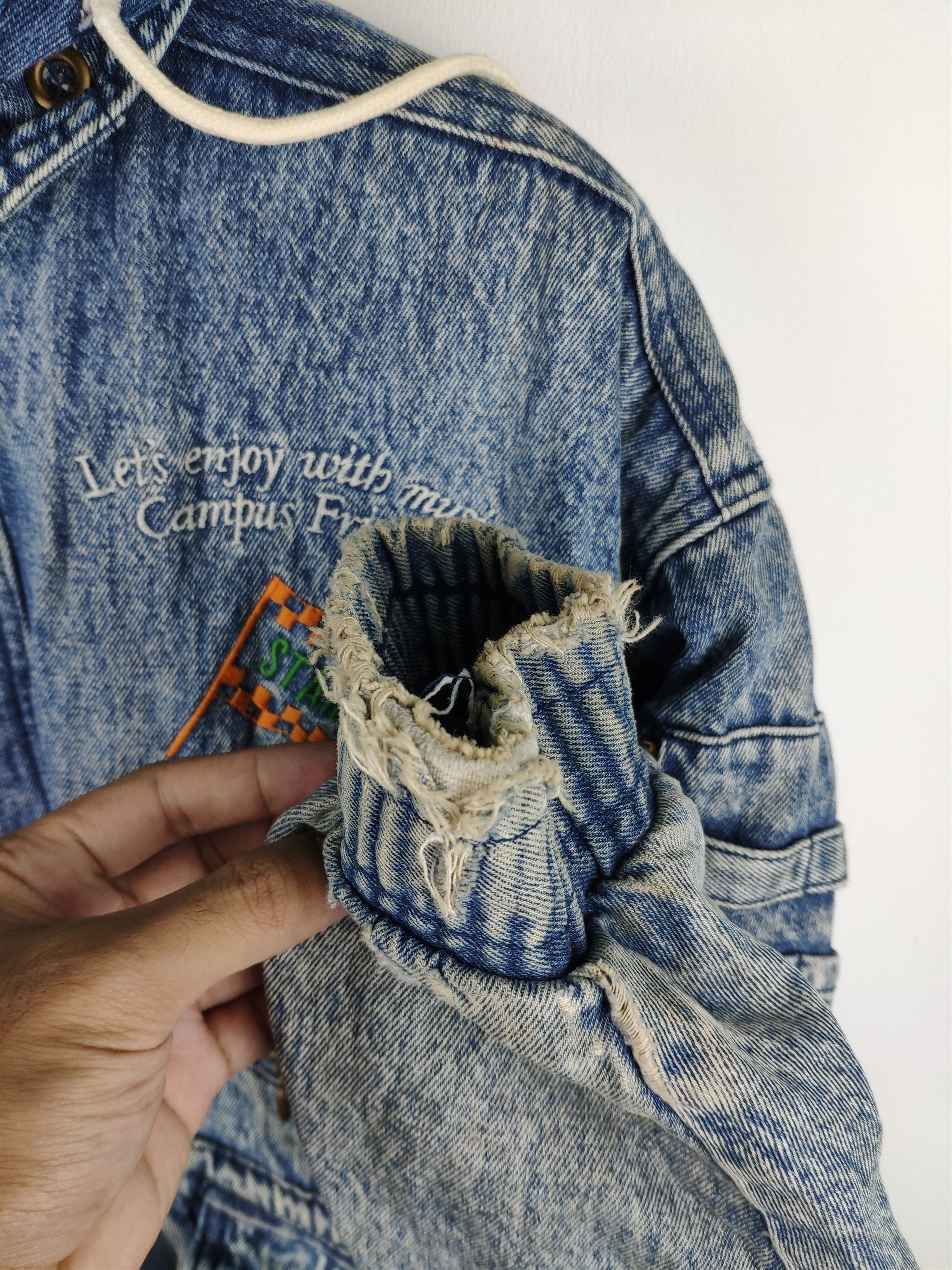 BEST OFFER 💥 Vintage Denim Jacket Hoodie Distressed