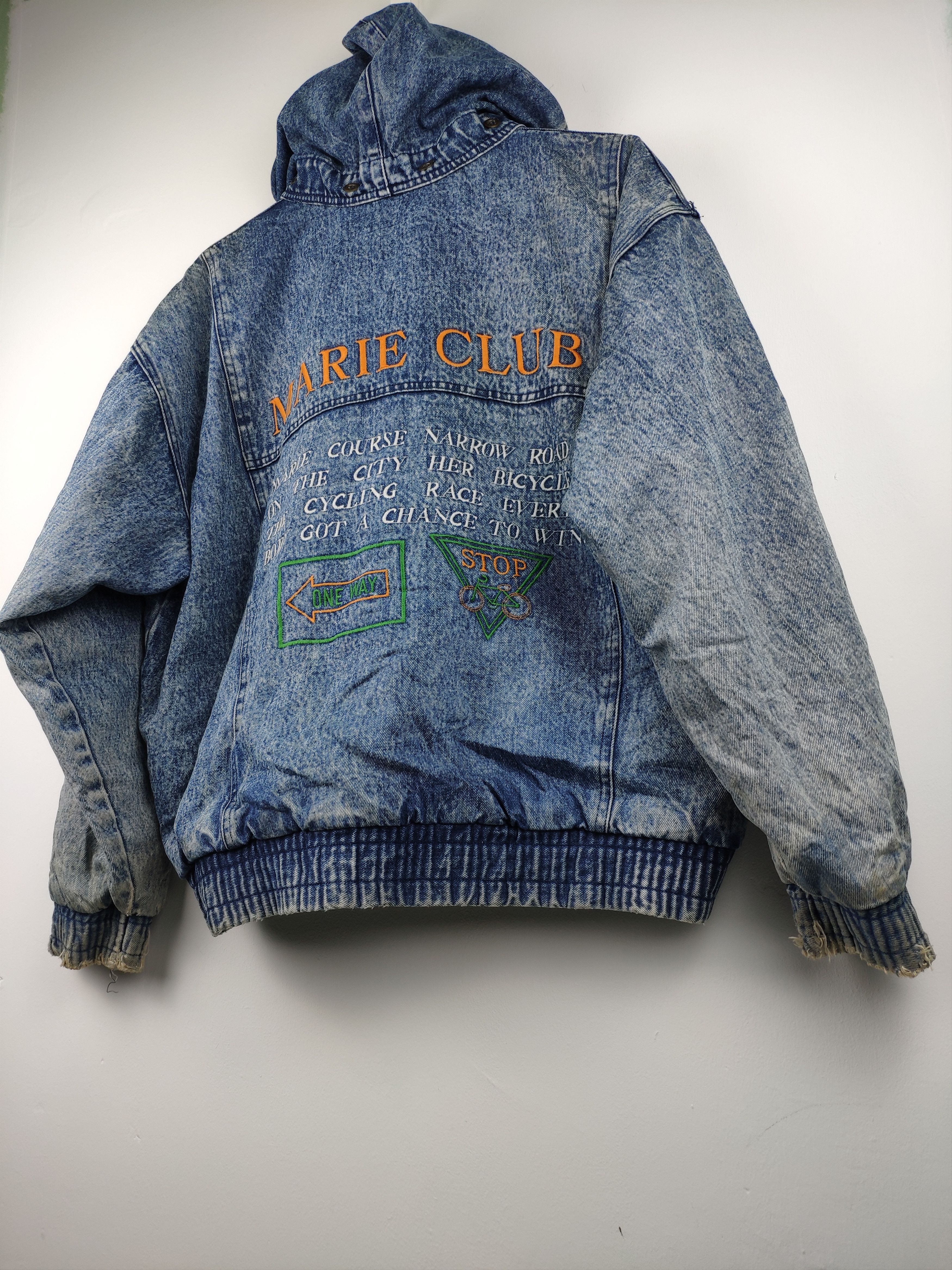 BEST OFFER 💥 Vintage Denim Jacket Hoodie Distressed